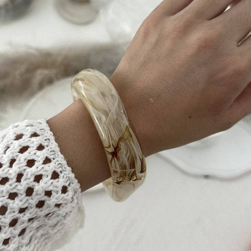 Irregular Acrylic Resin Bangle Bracelets