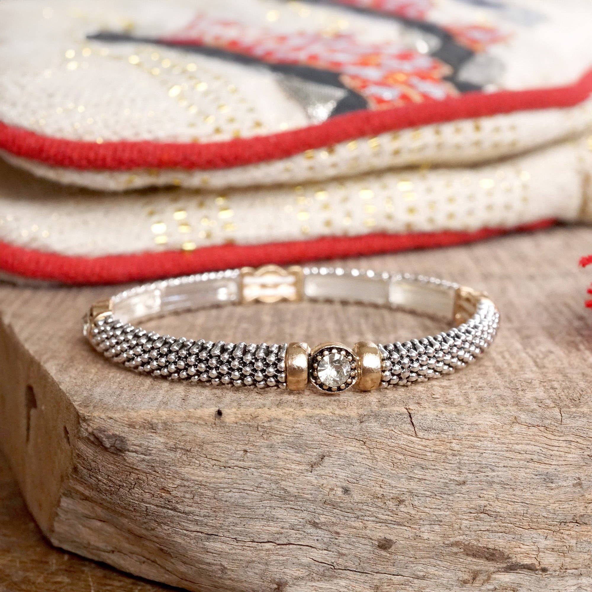 Timeless Layering Textured Bangles:Criss Cross - Silver