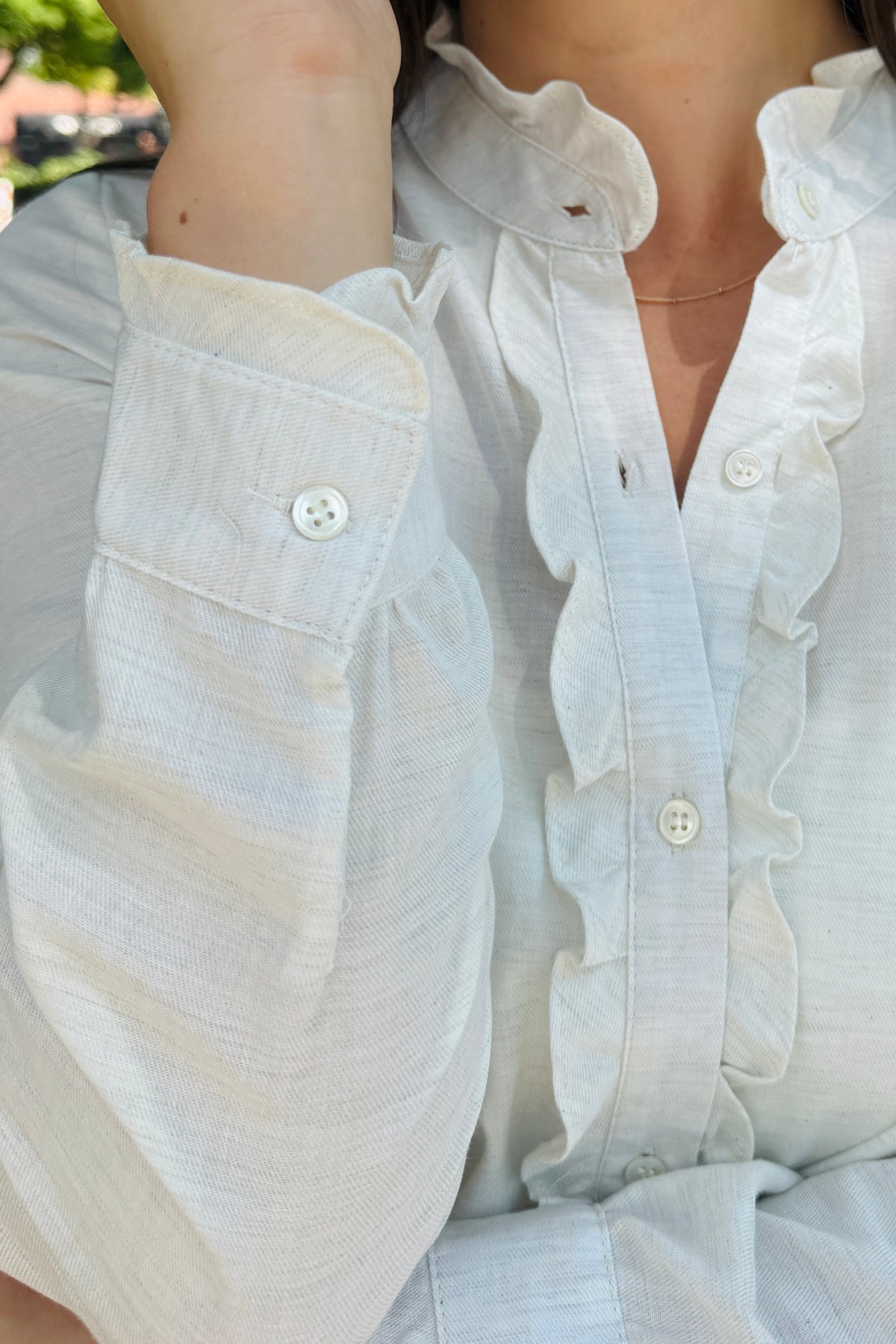 Channing Ruffle Shirt - Natural | Dylan - view 2