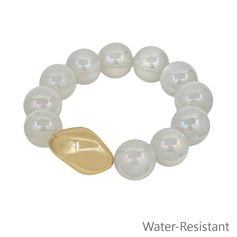 Chunky White Beaded Bracelet