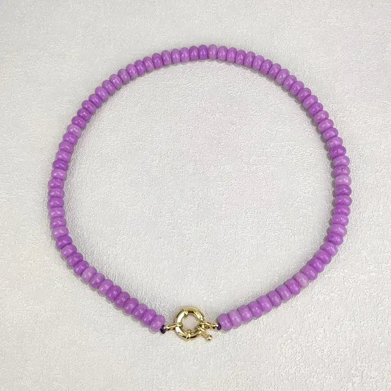 Bead Natural Stone Necklace – Purple | Arktana