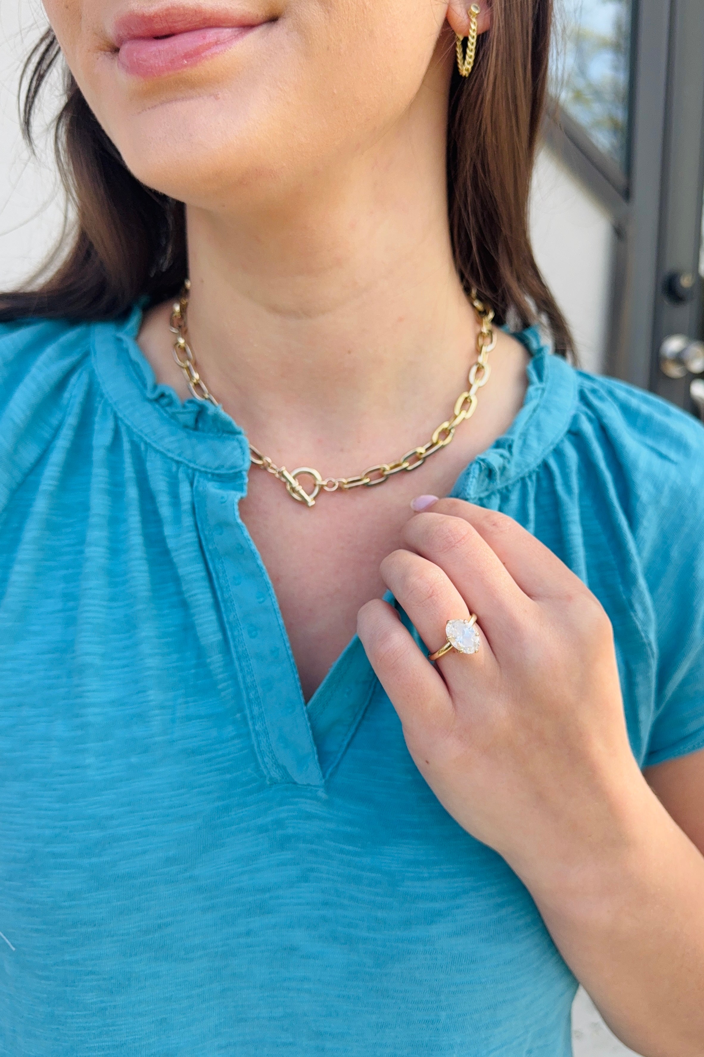 Ruffle Henley Swing Top