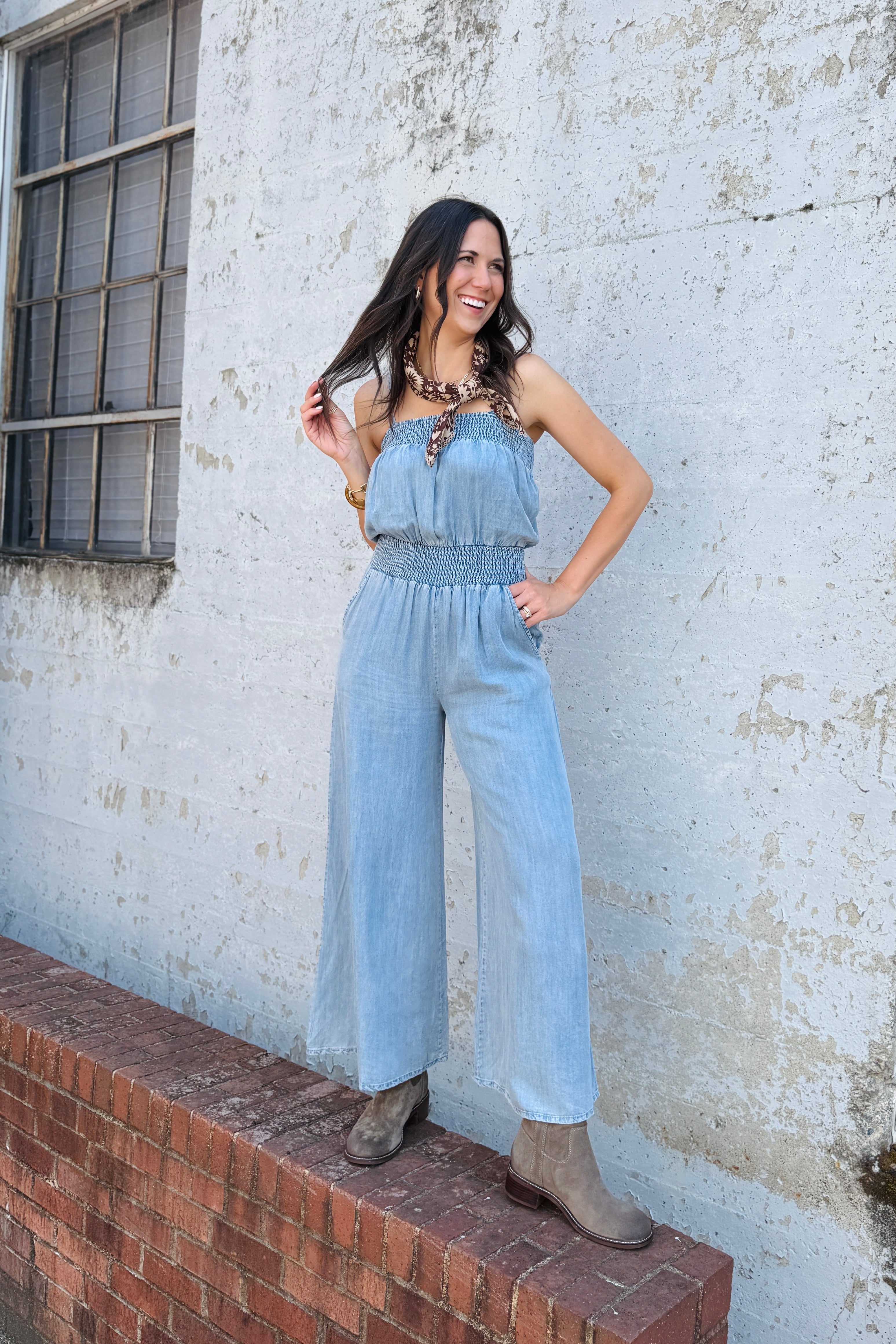 Tencel Smocking Jumpsuit