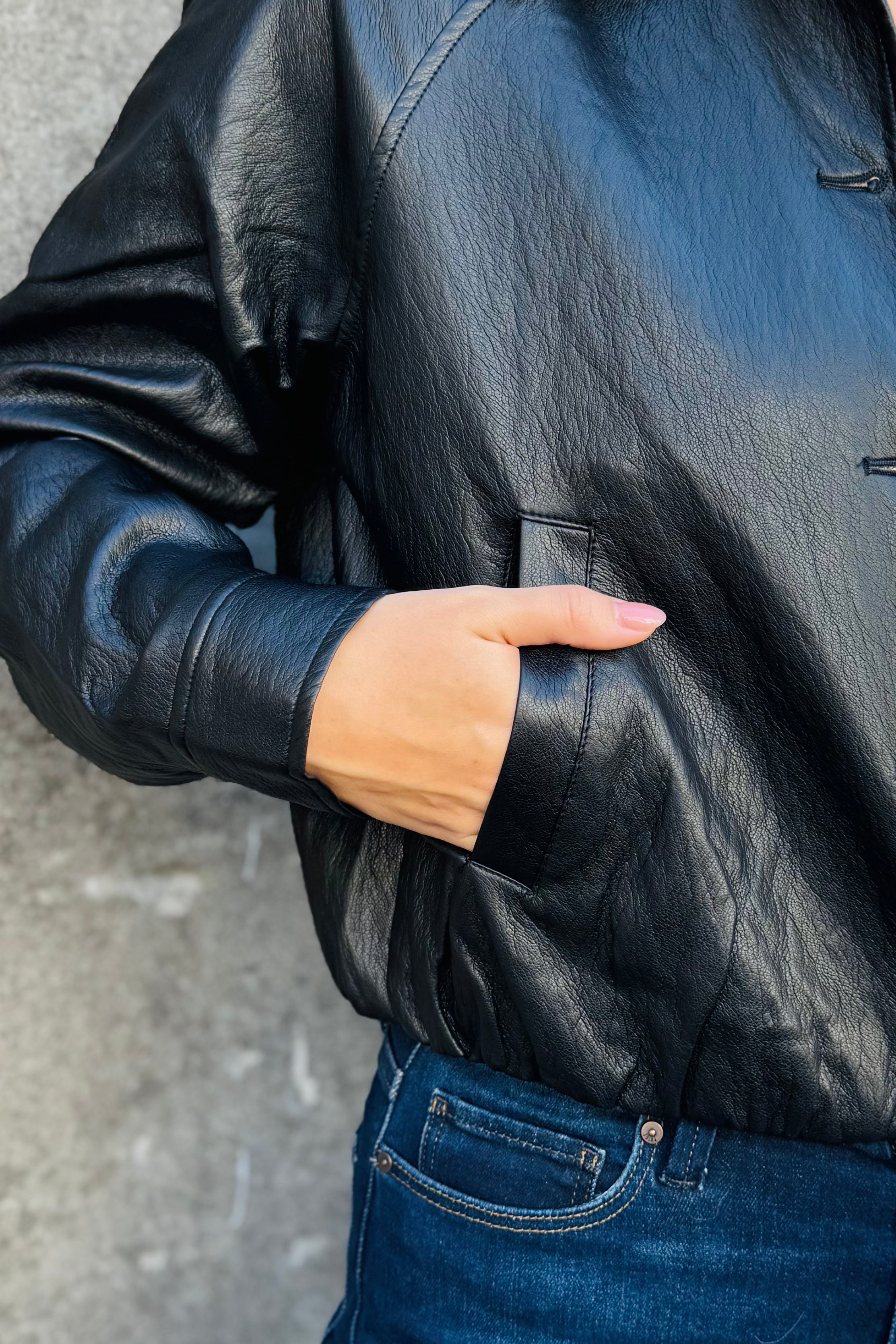 Balloon Crinkle Jacket - Dark Grey