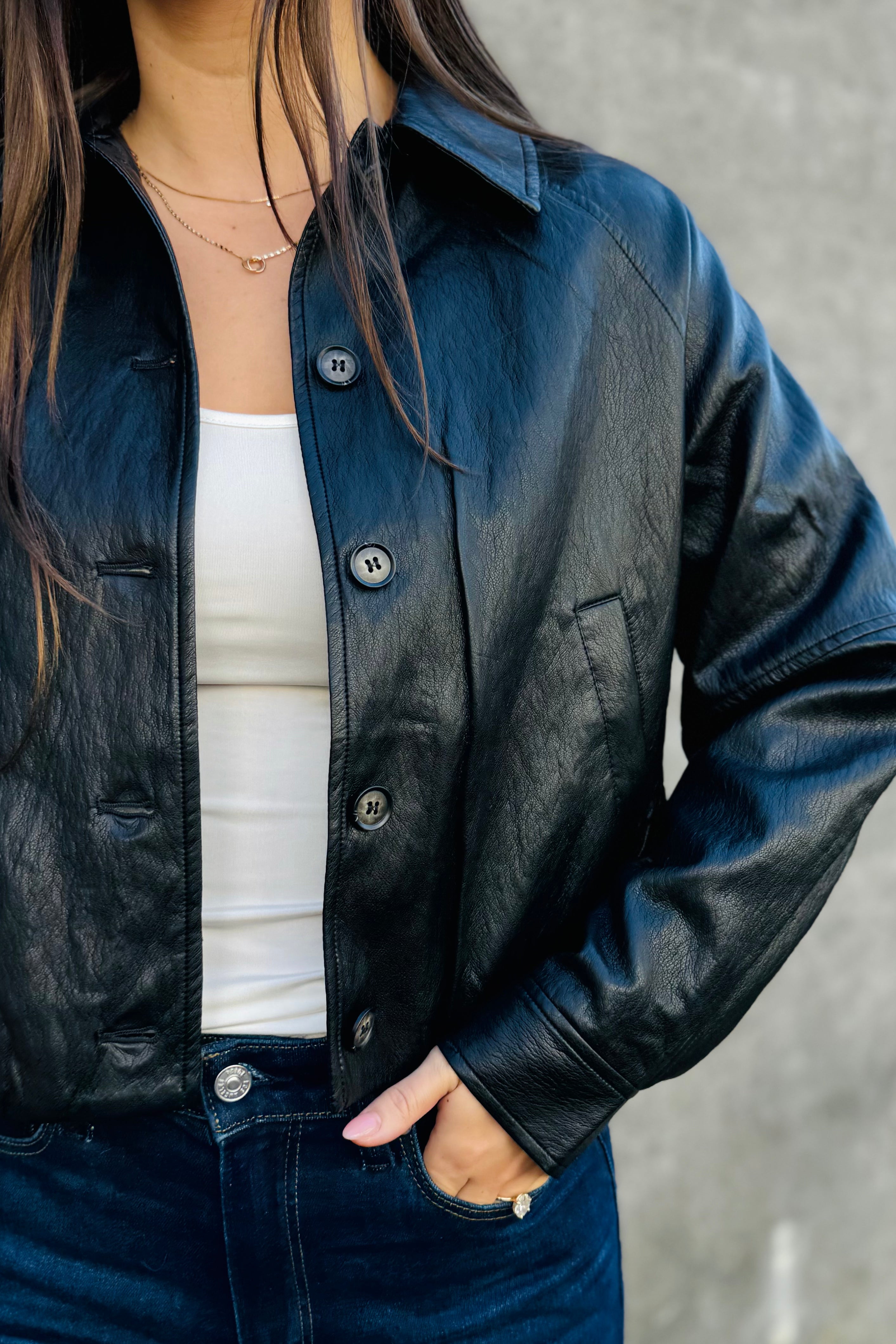 Balloon Crinkle Jacket - Dark Grey