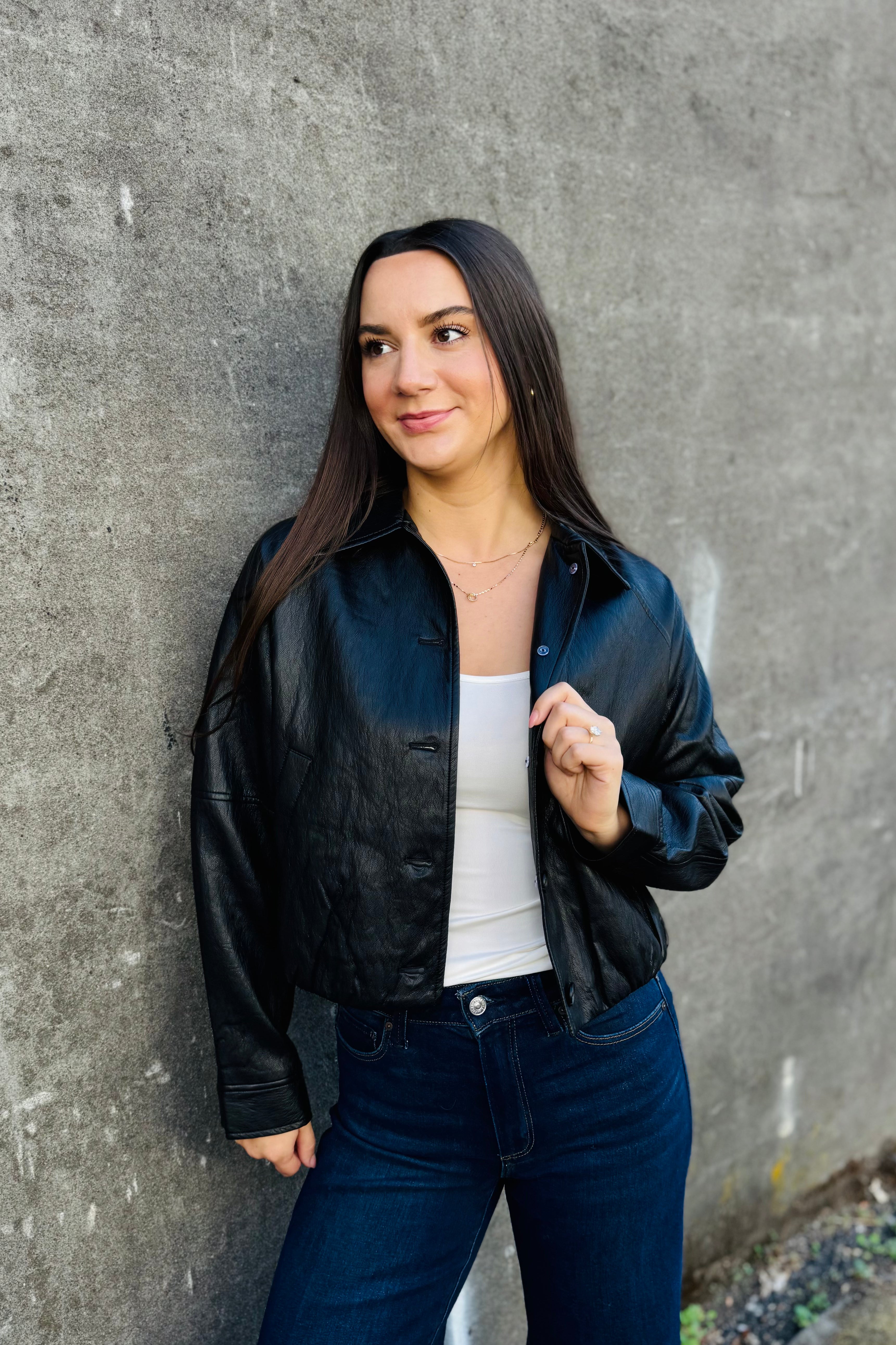 Balloon Crinkle Jacket - Dark Grey