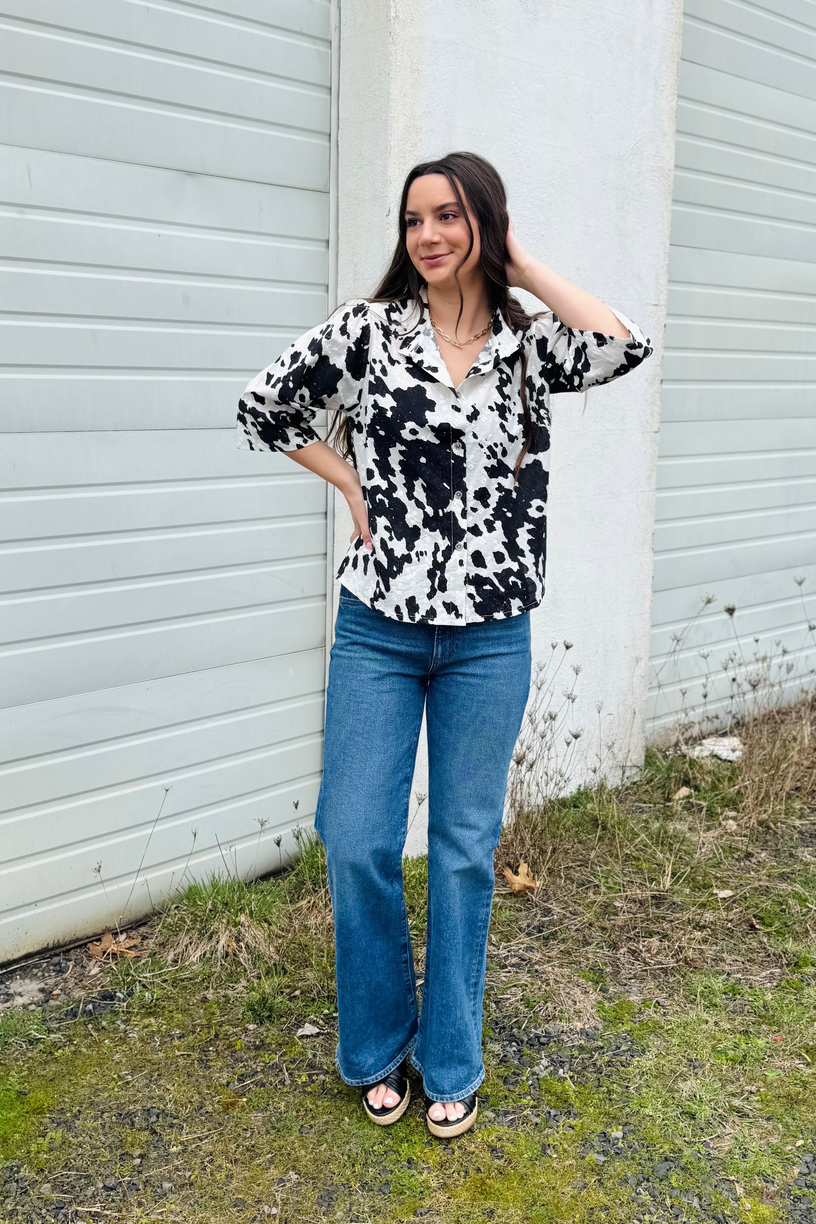 Black Spot Woven Shirt