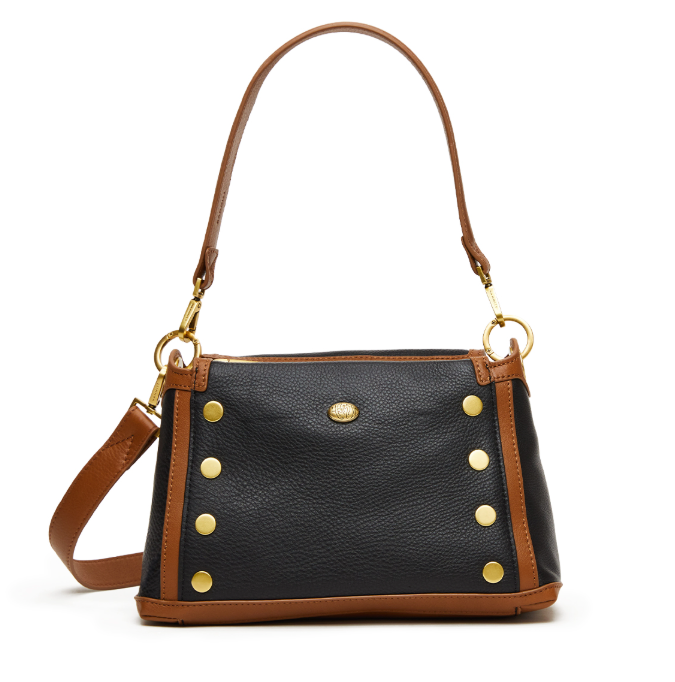 Bryant handbag black leather in brown trim