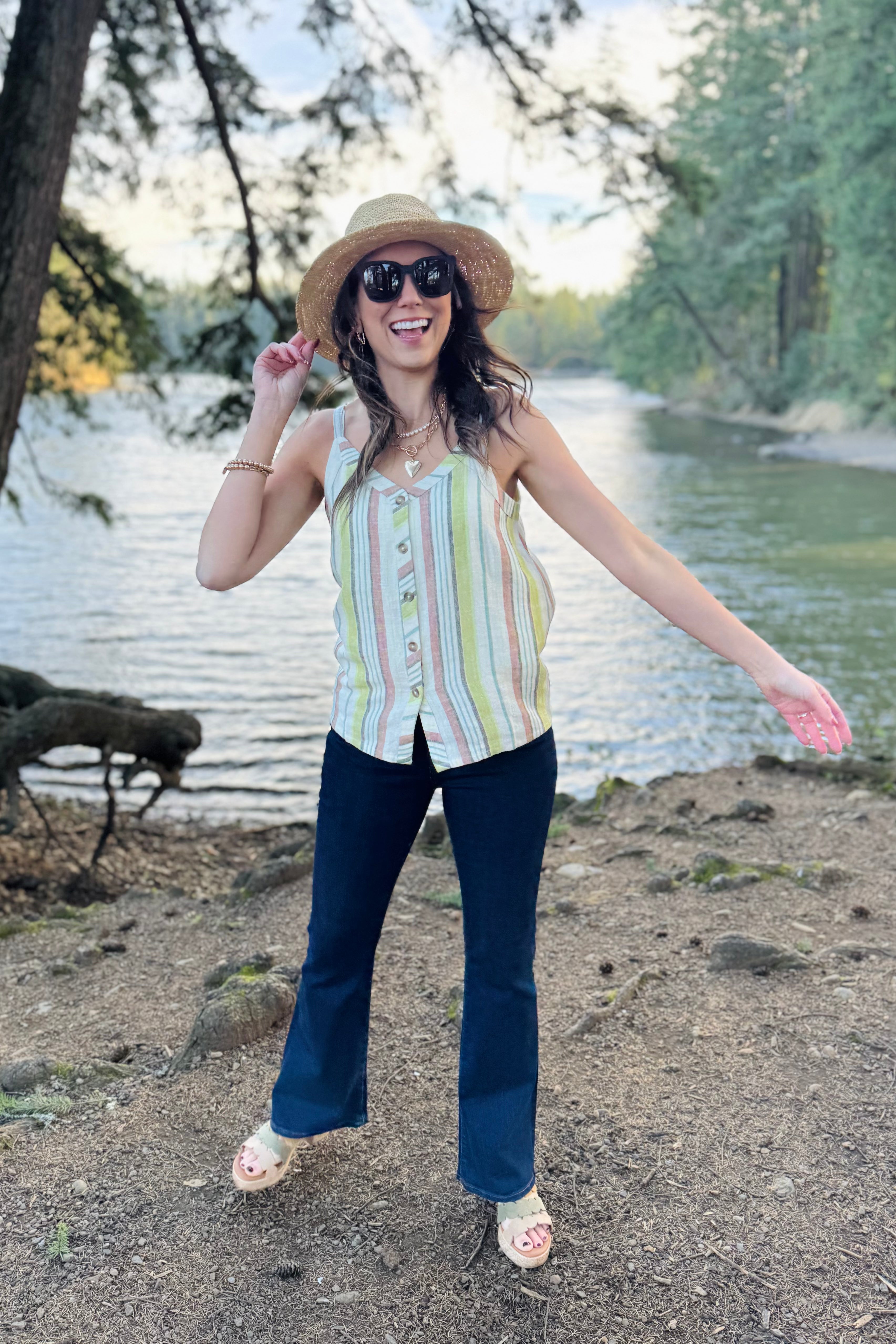 Button Front Woven Cami