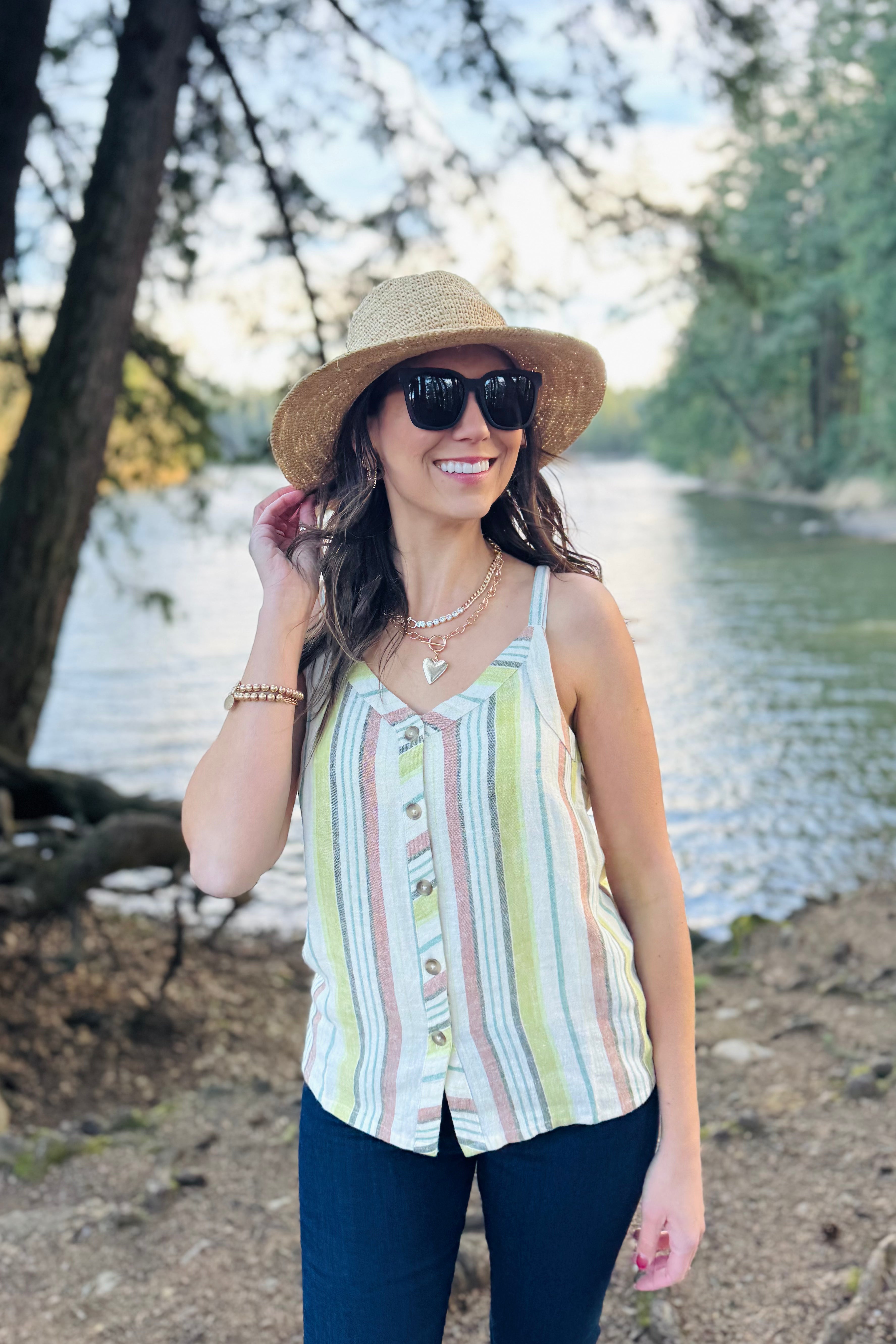 Button Front Woven Cami