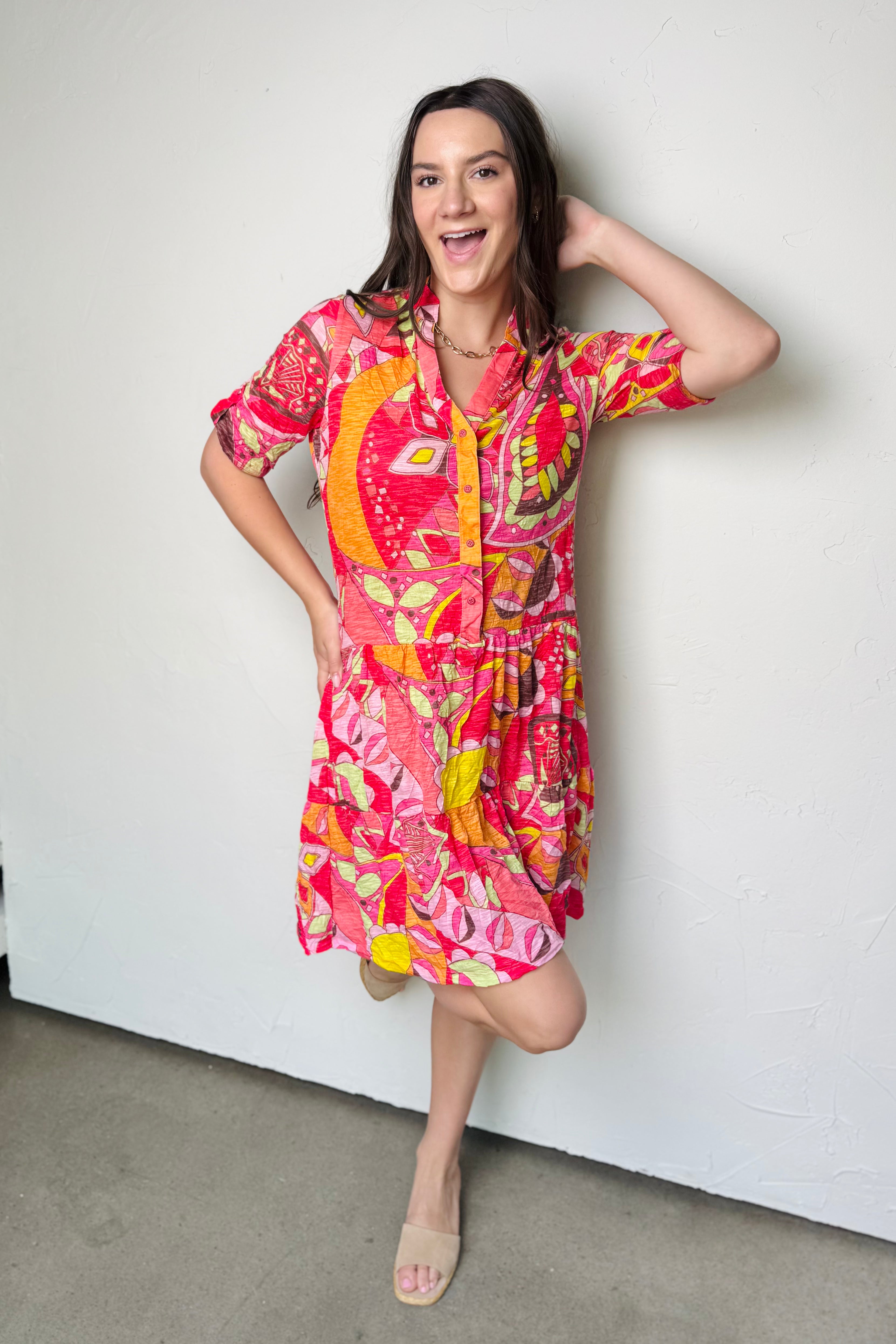 Carly Dress - Coral