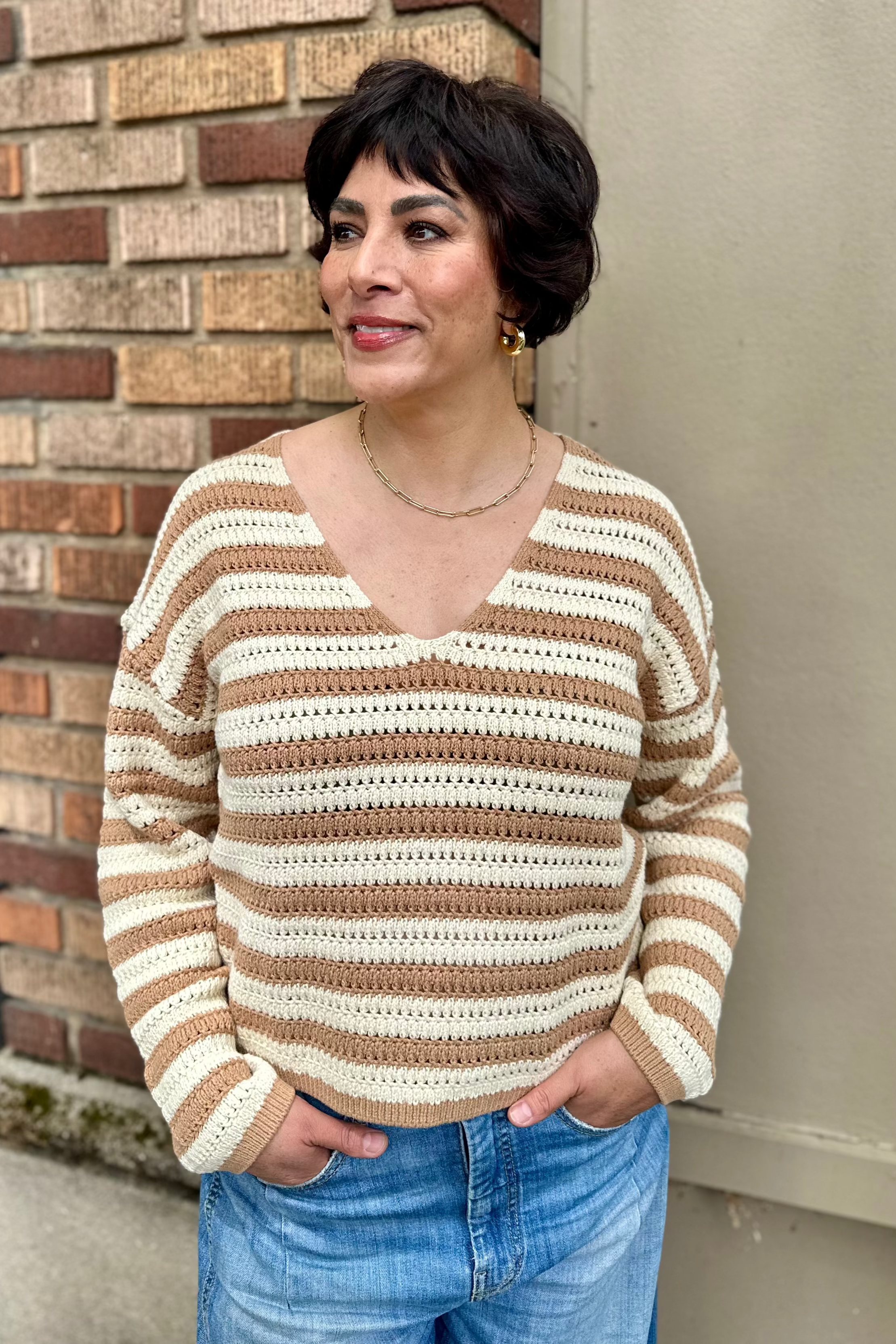 Everts Striped V-neck