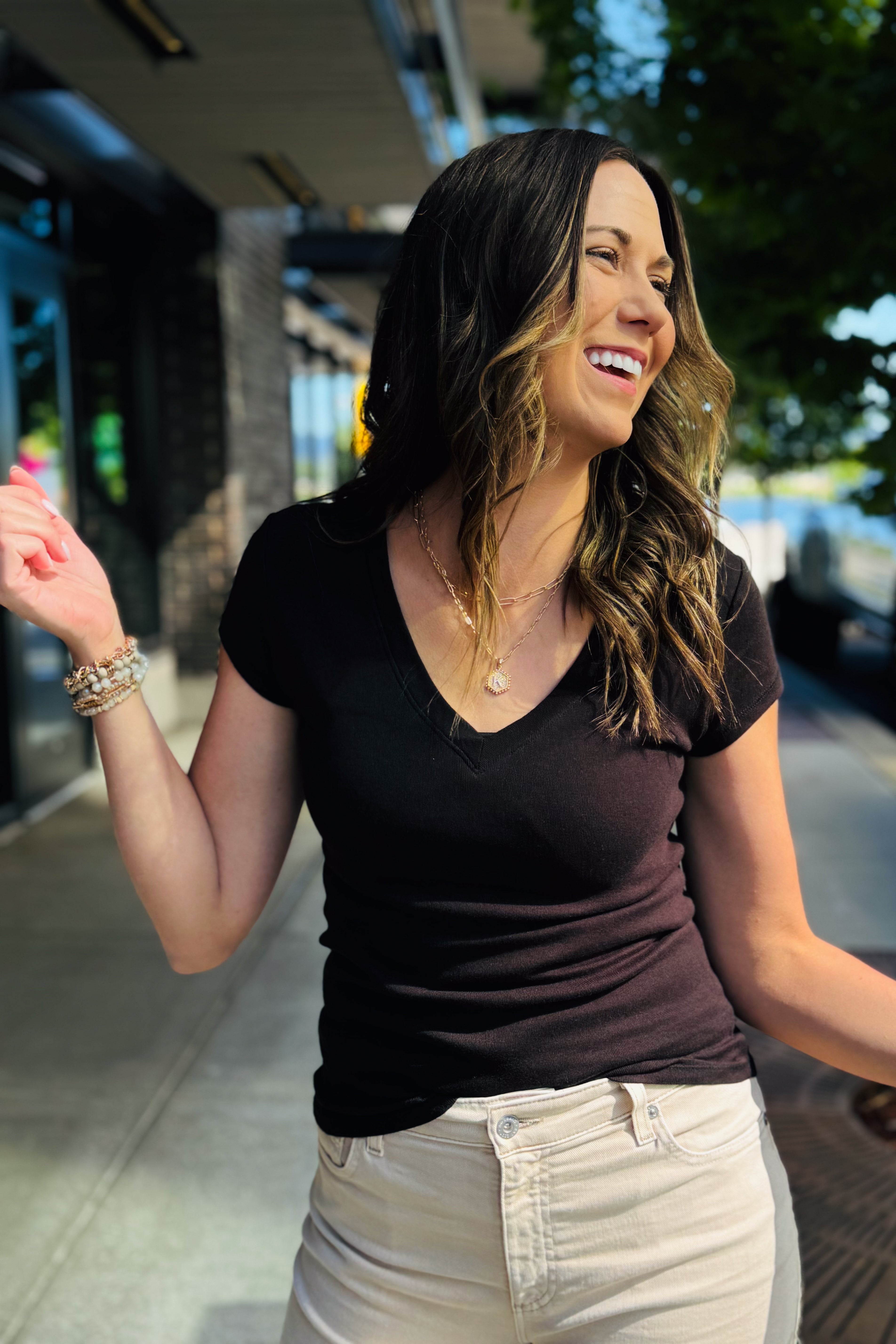 Faye V Neck Tee