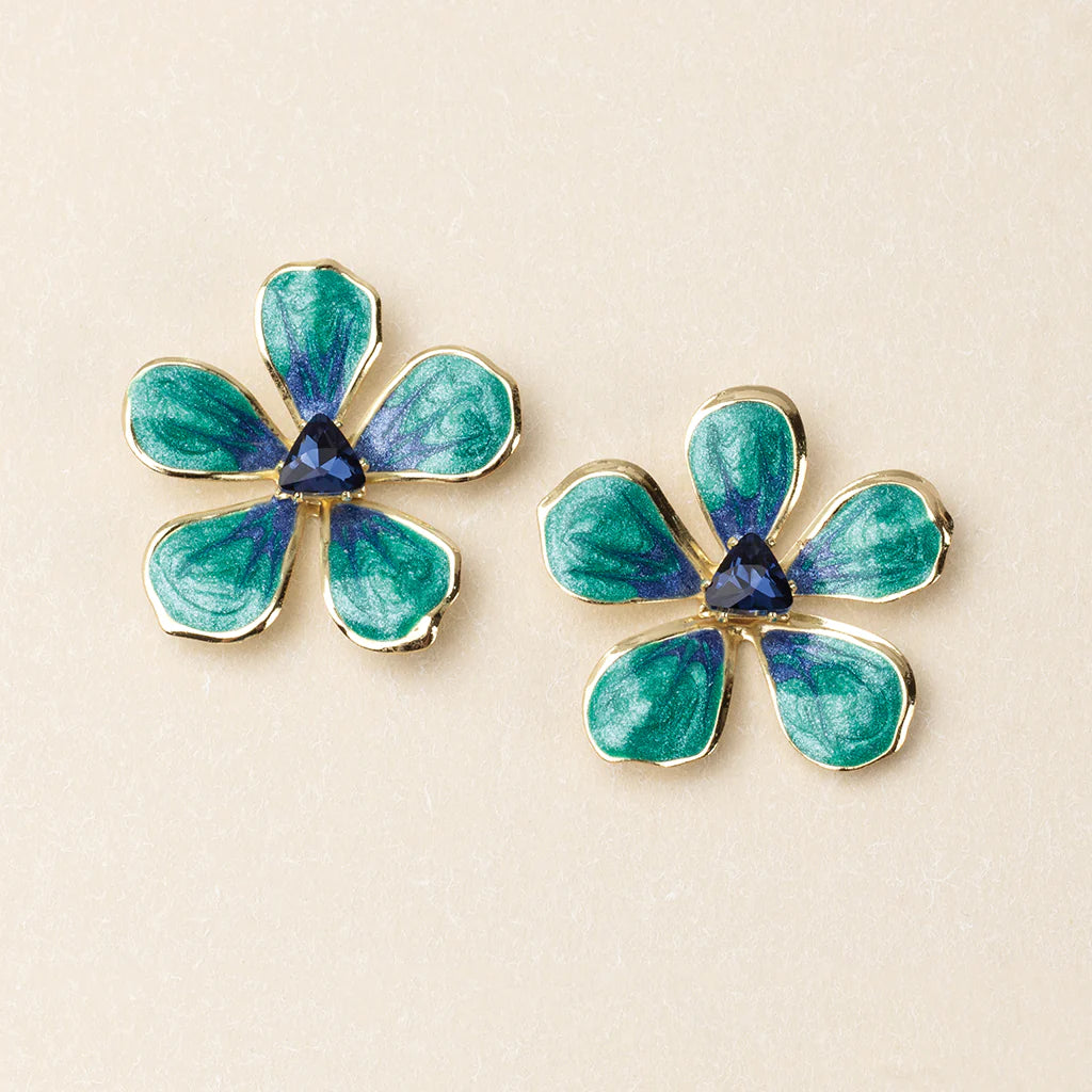 Sparkle & Shine Large Enamel Flower Earrings