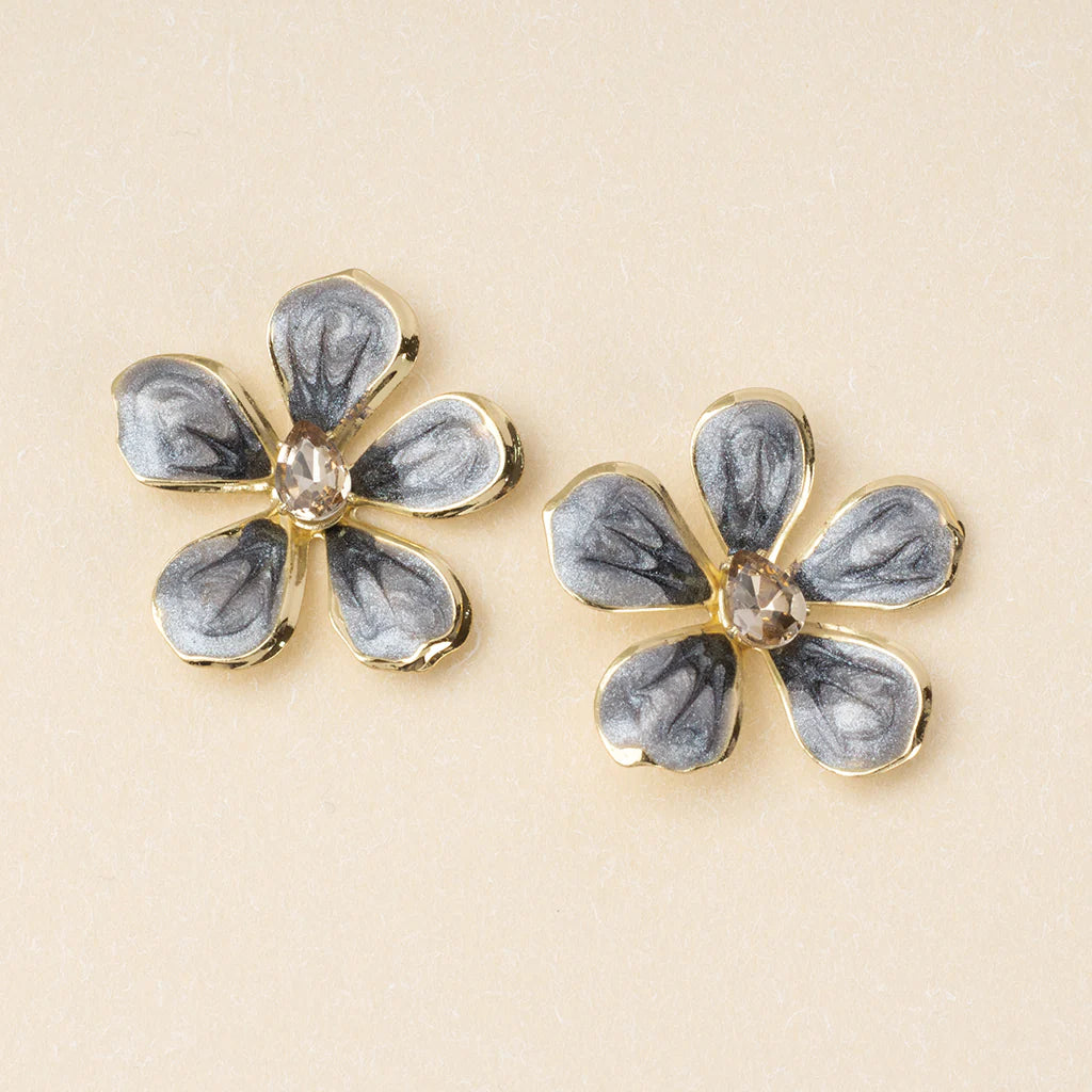 Sparkle & Shine Large Enamel Flower Earrings