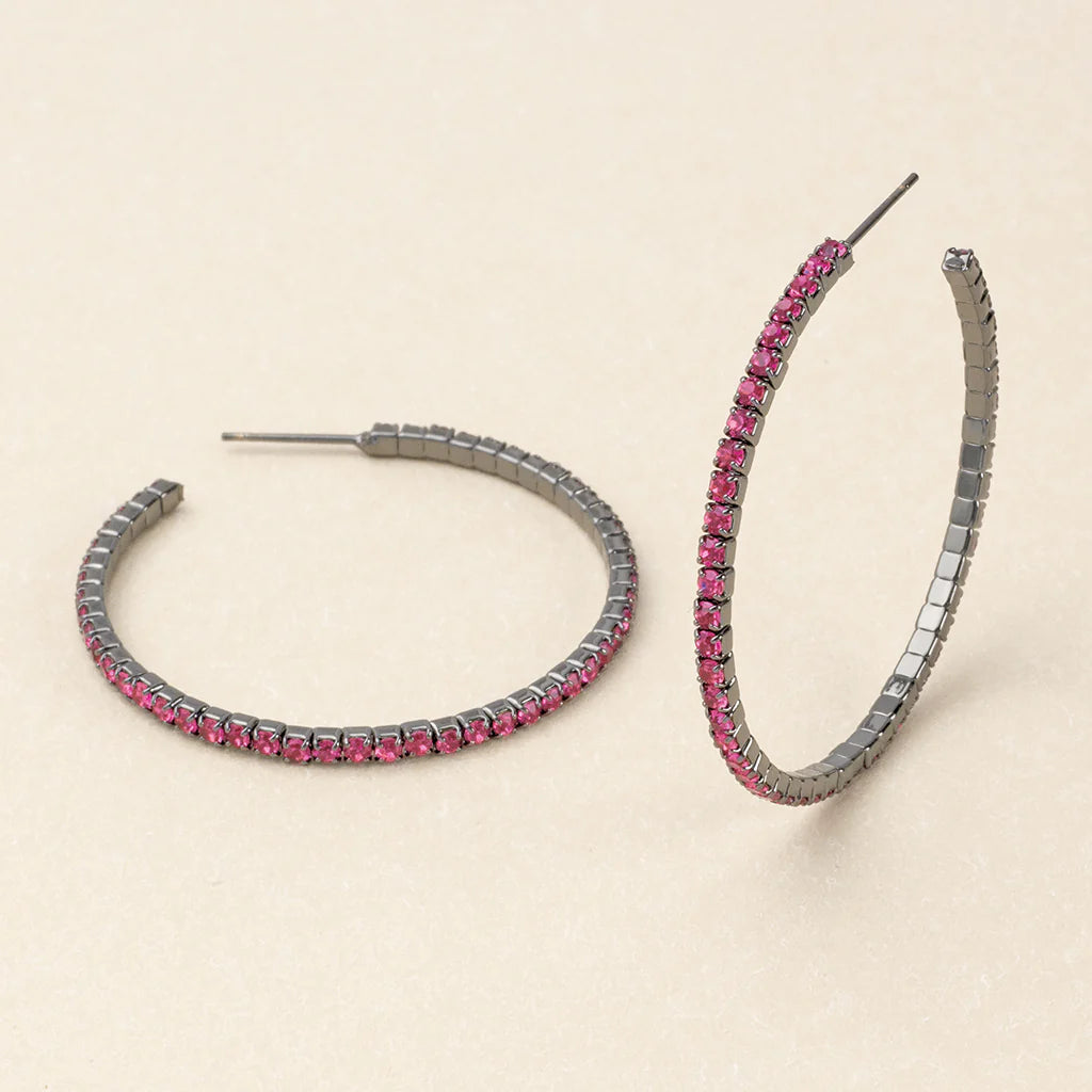 Sparkle & Shine Large Rhinestone Hoops