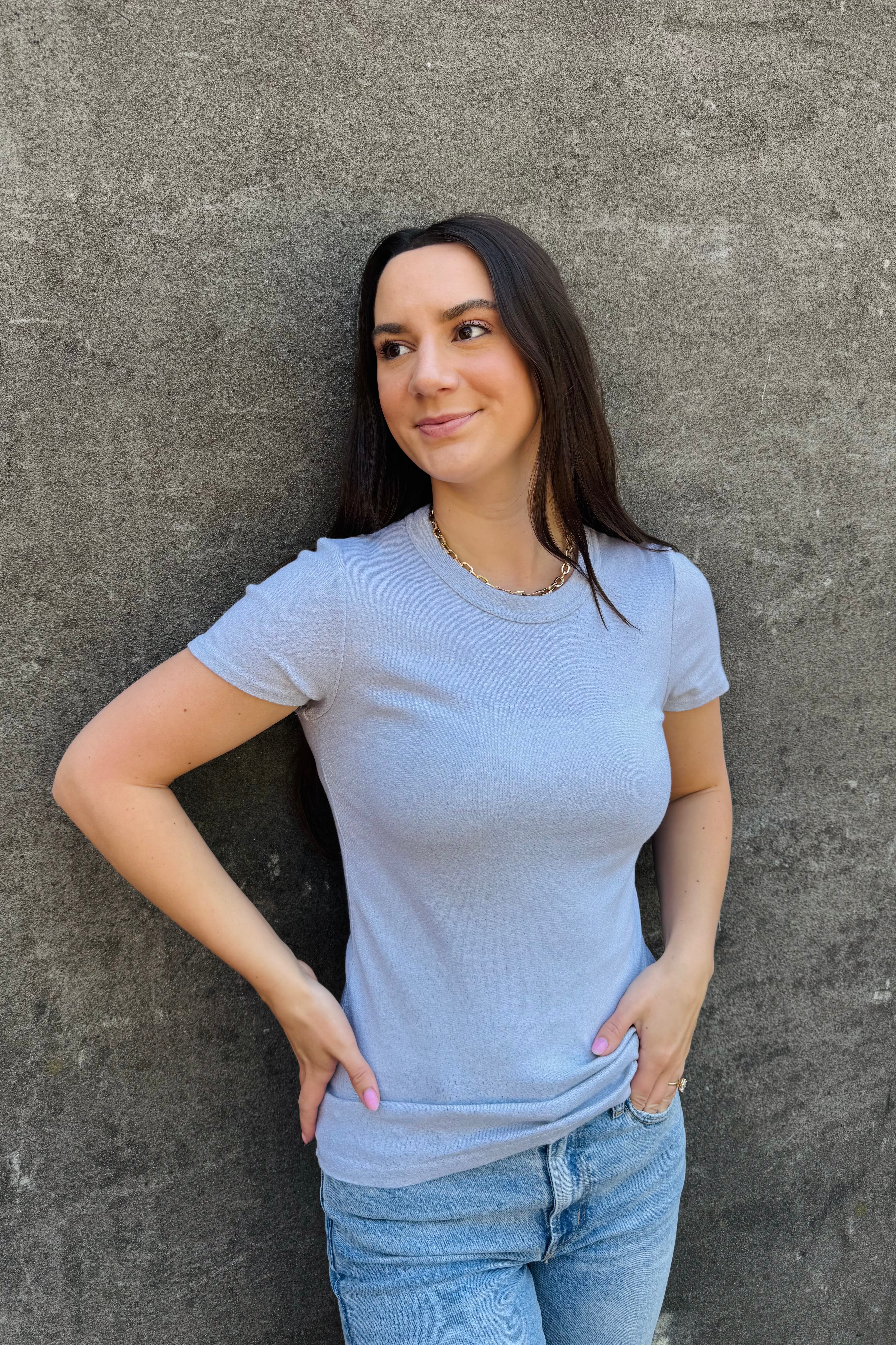 Fallon Shine Tee-Hematite