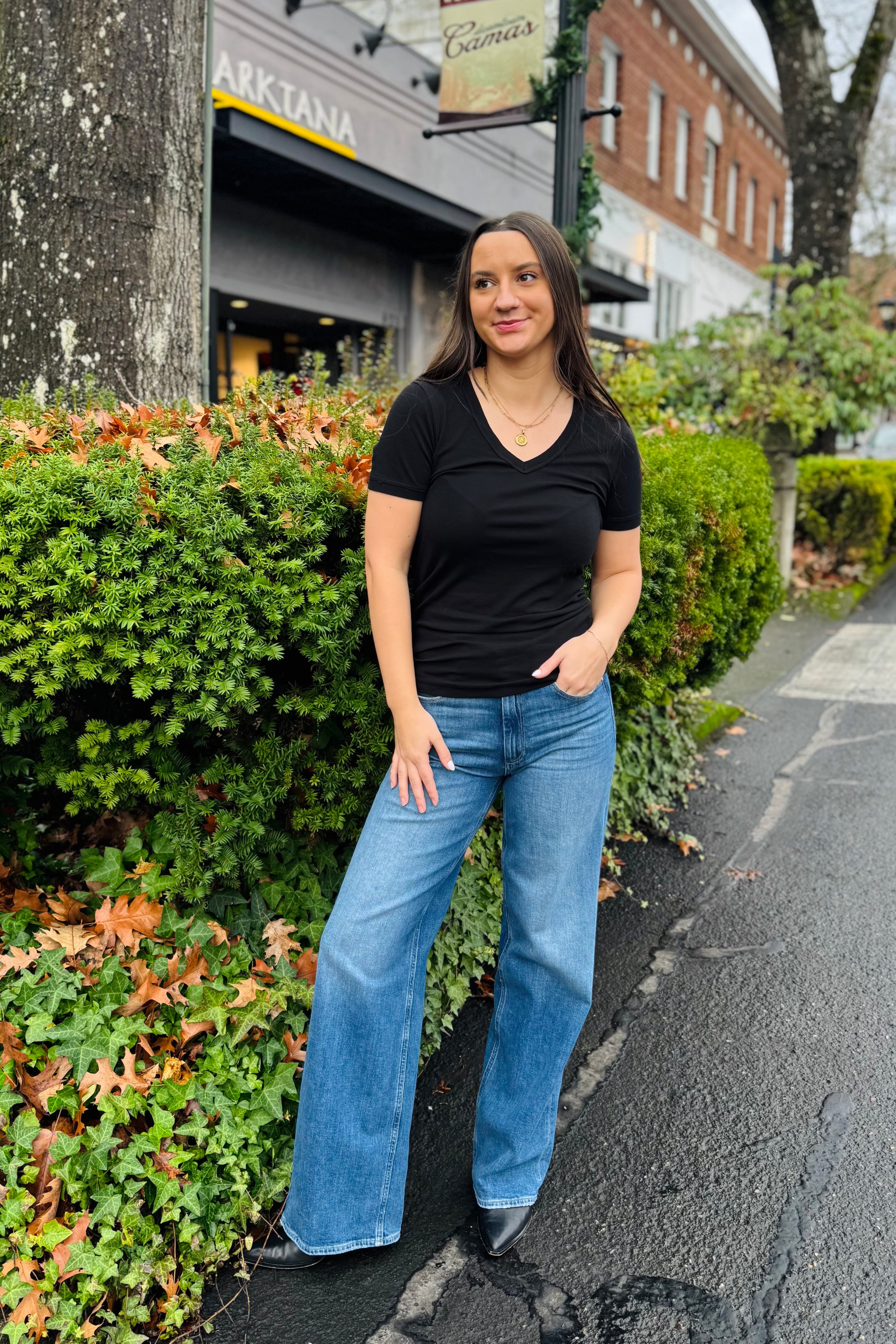 Flagship S/S V-Neck-Black