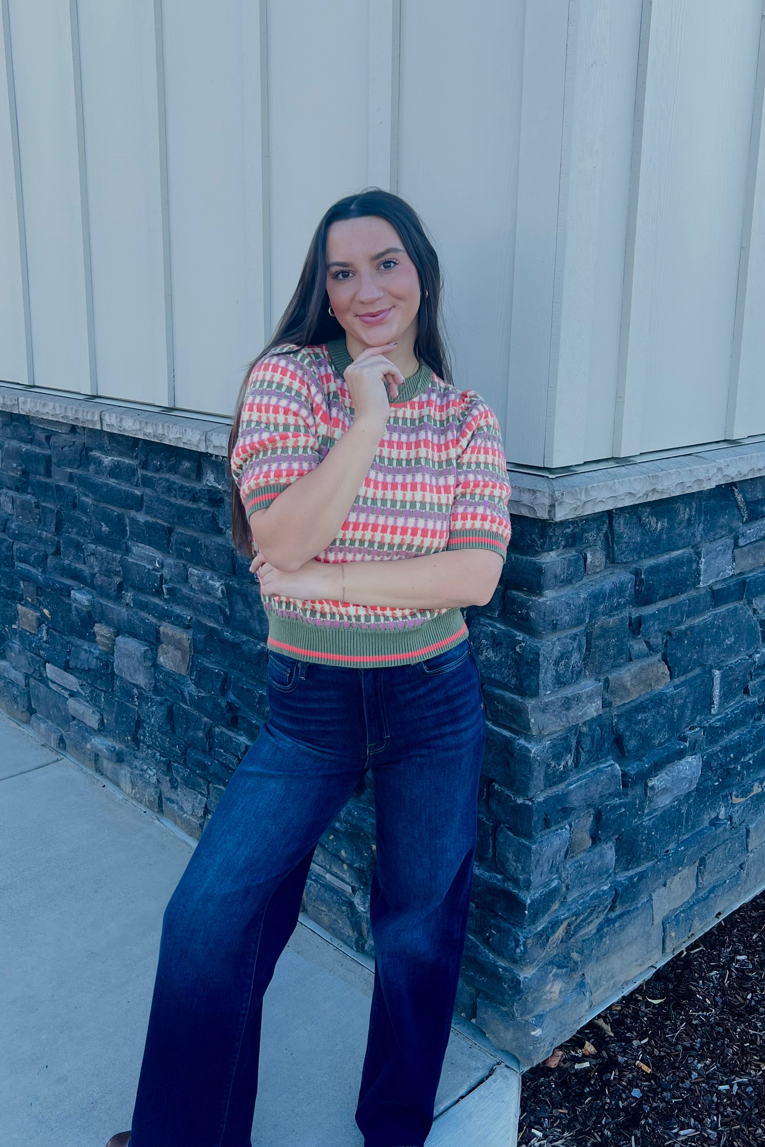 Multi S/S Knit Sweater