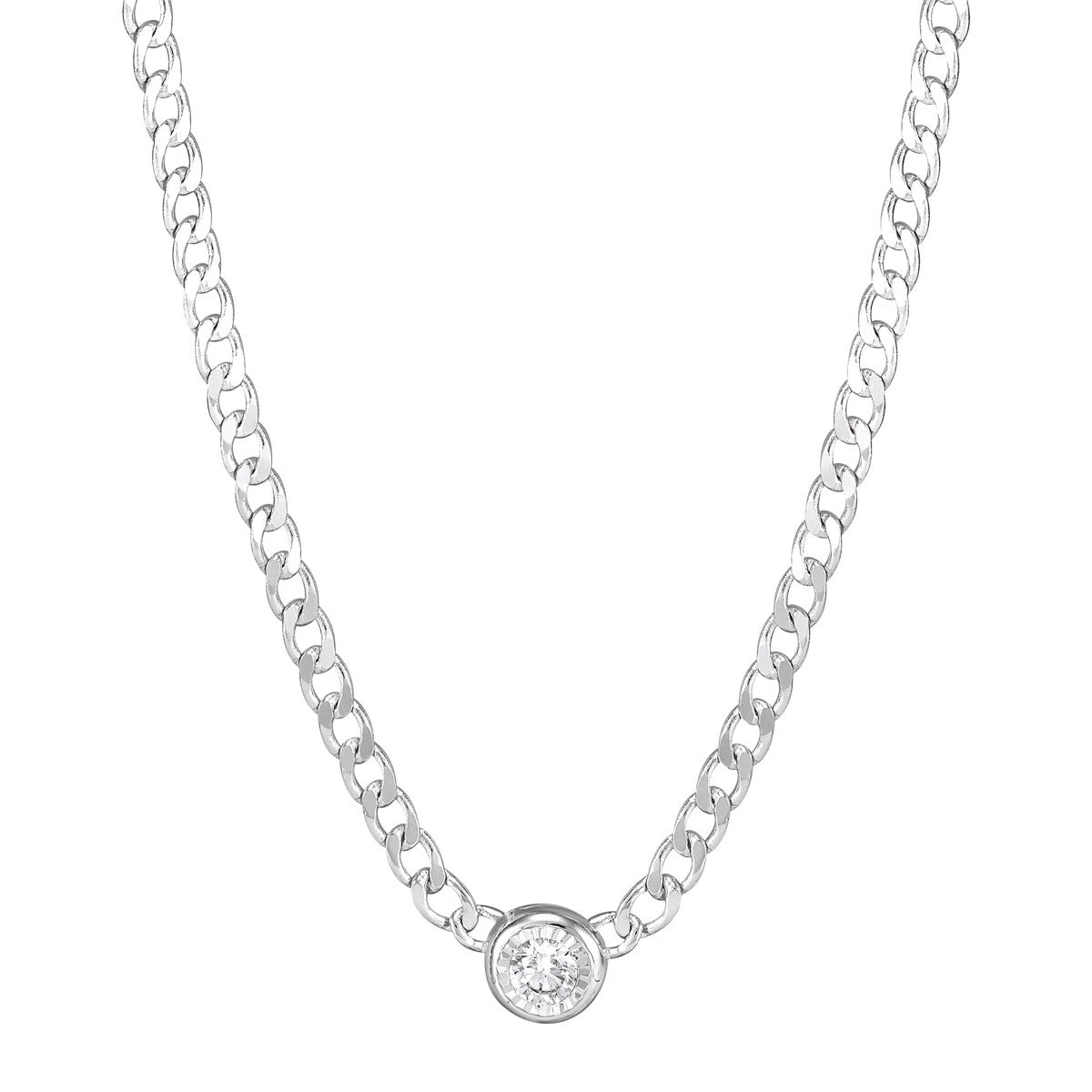Silpada Fluorescent sterling silver cubic zirconia chain necklace