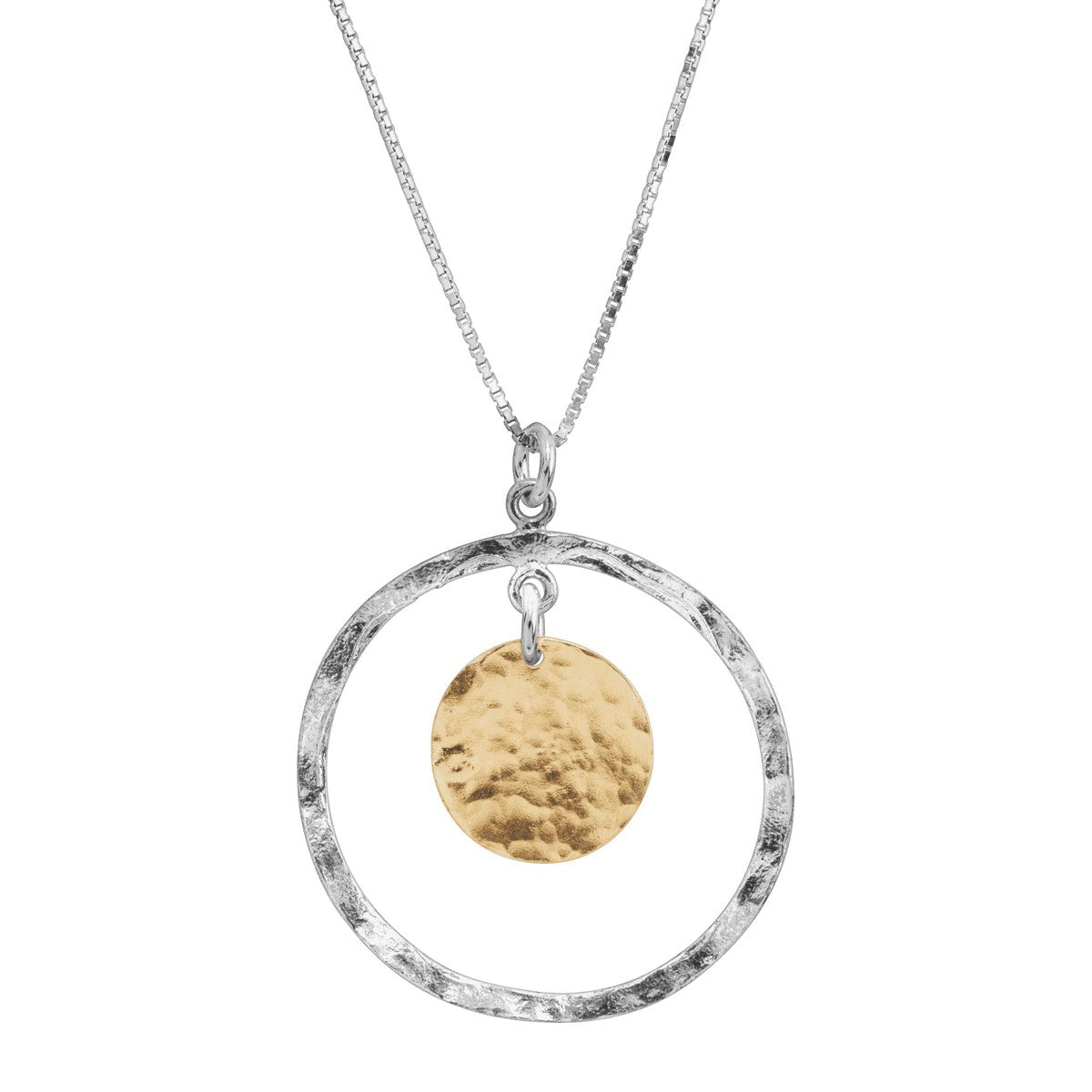 Silpada Marbella two-tone disc pendant necklace
