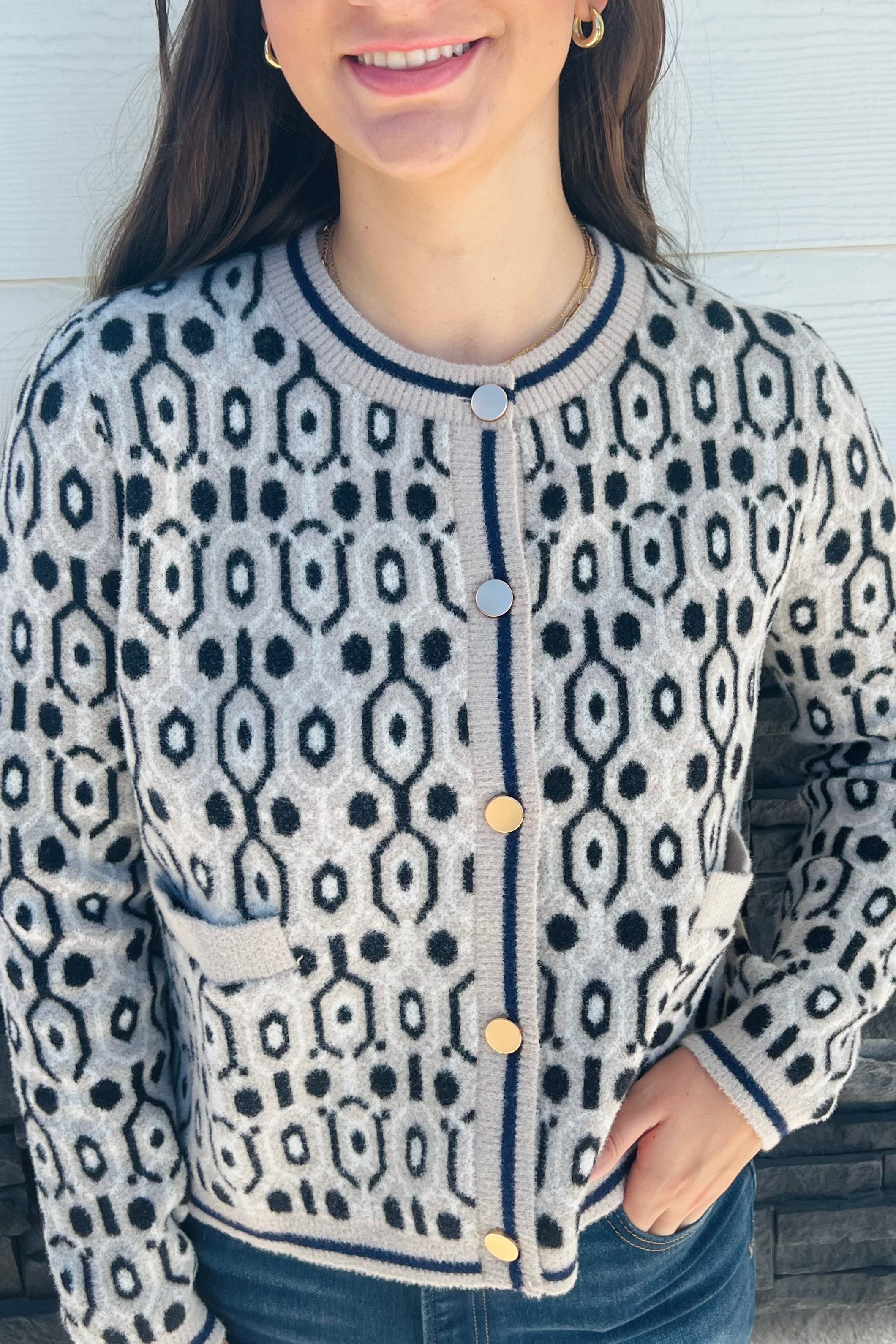 Geo Knit Cardigan
