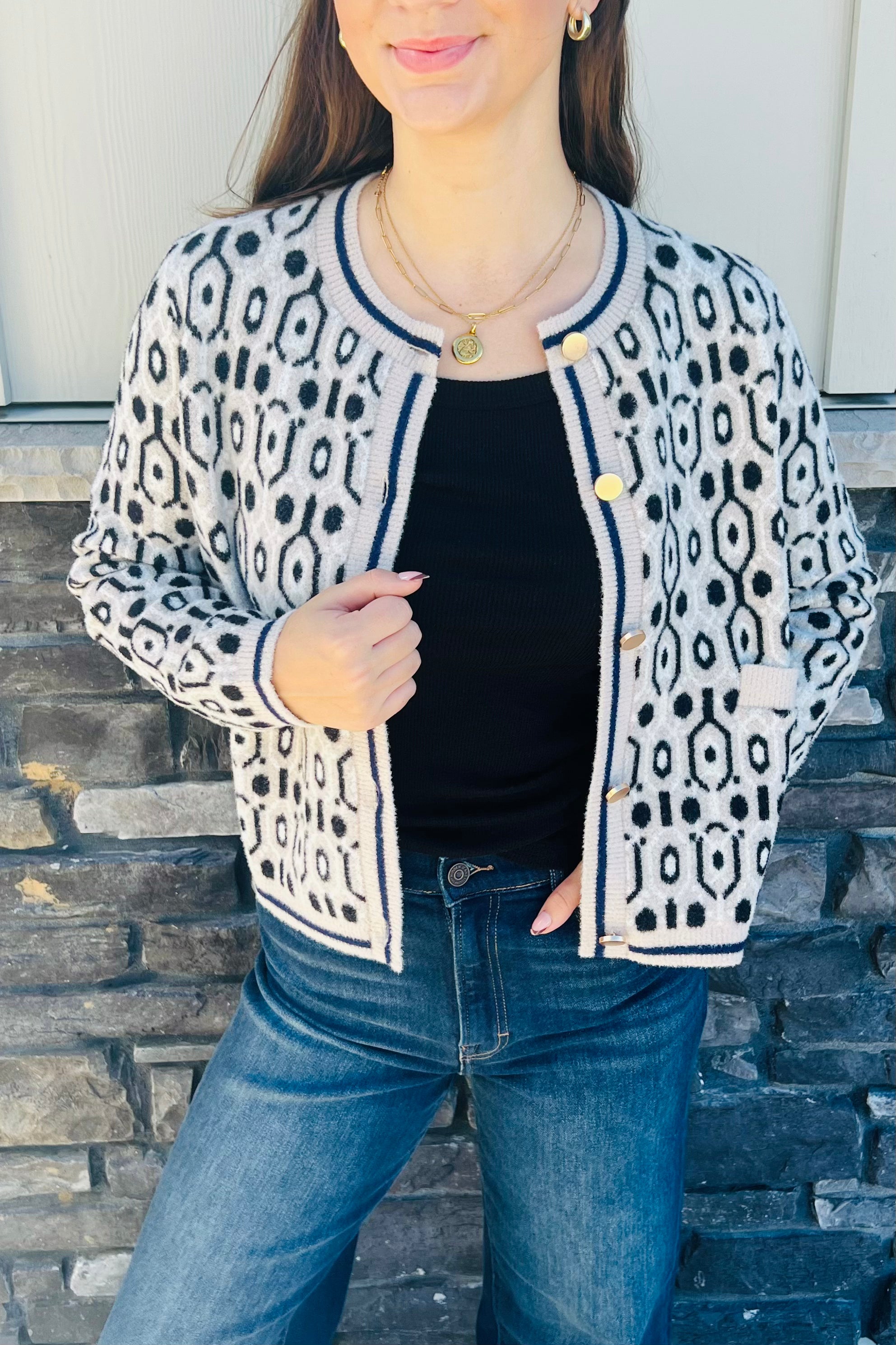 Geo Knit Cardigan