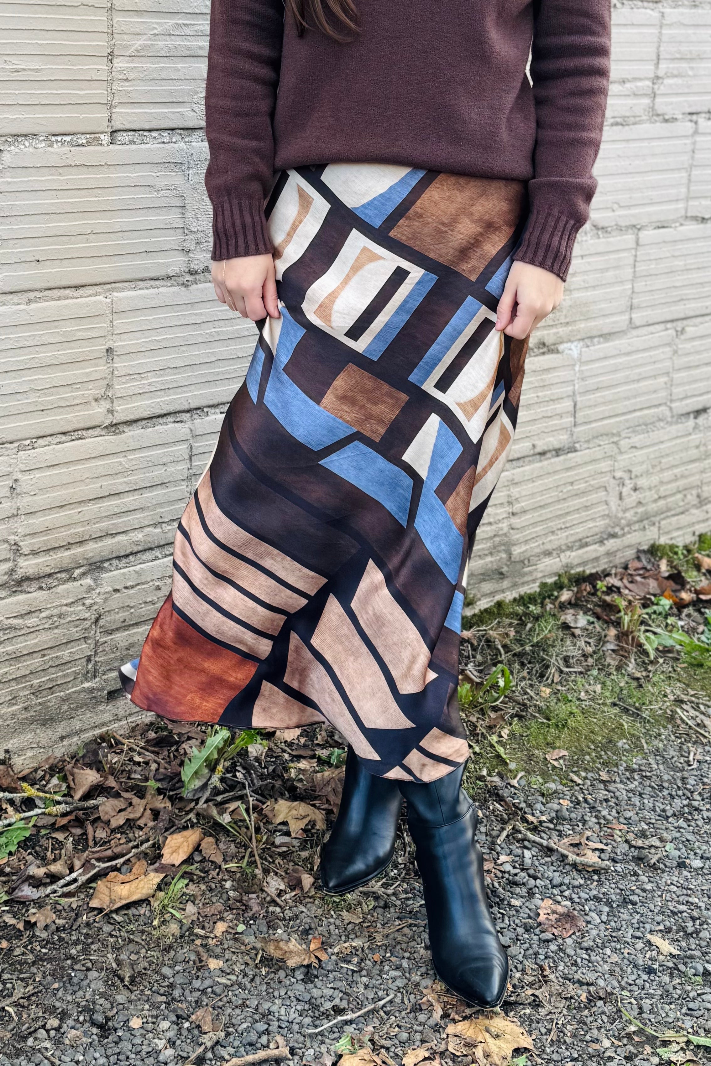 Geometric Print Skirt