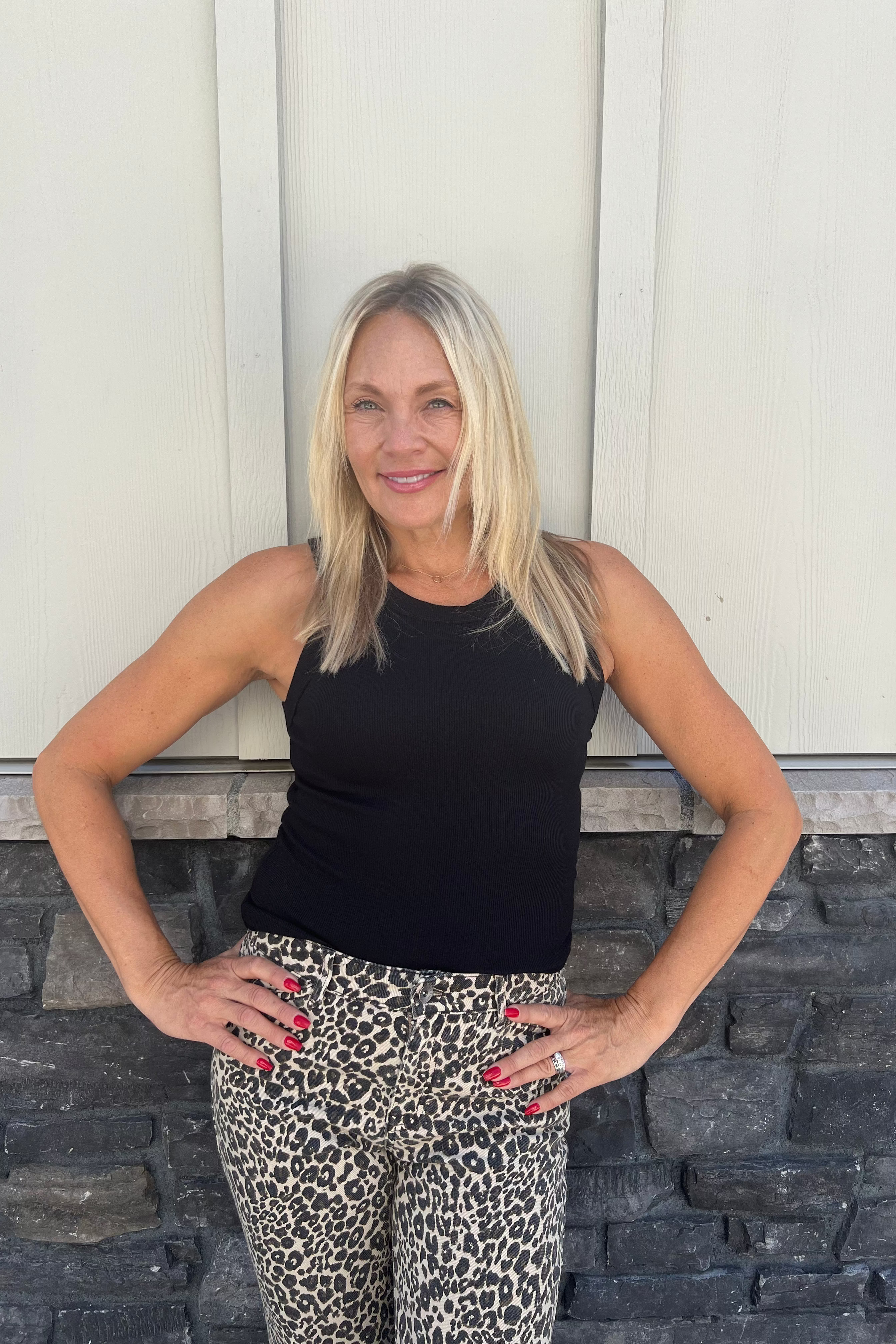 Gina Wide Binding Crop Top-Black