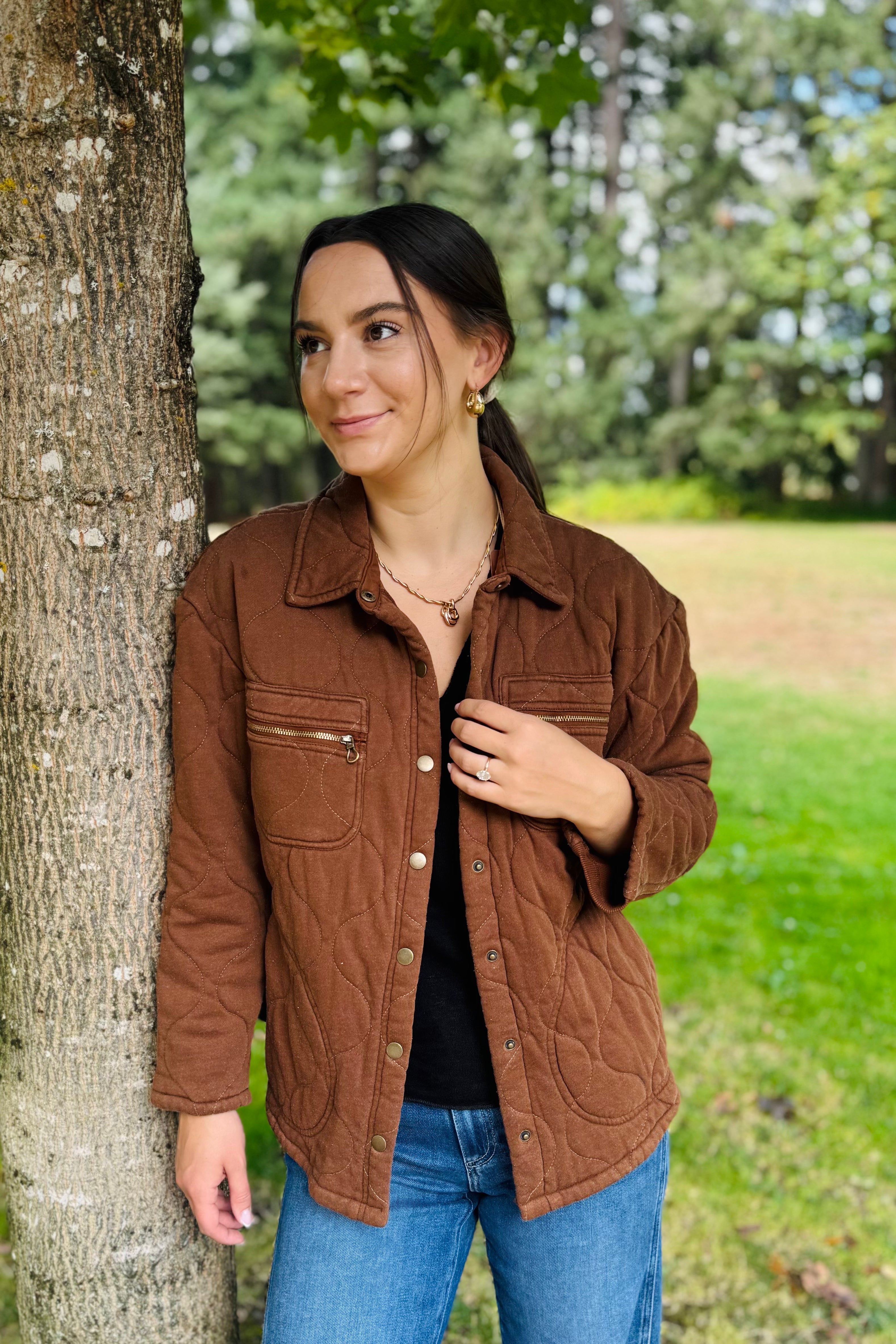 Gyasi Quilted Jacket - Rufous Pigment