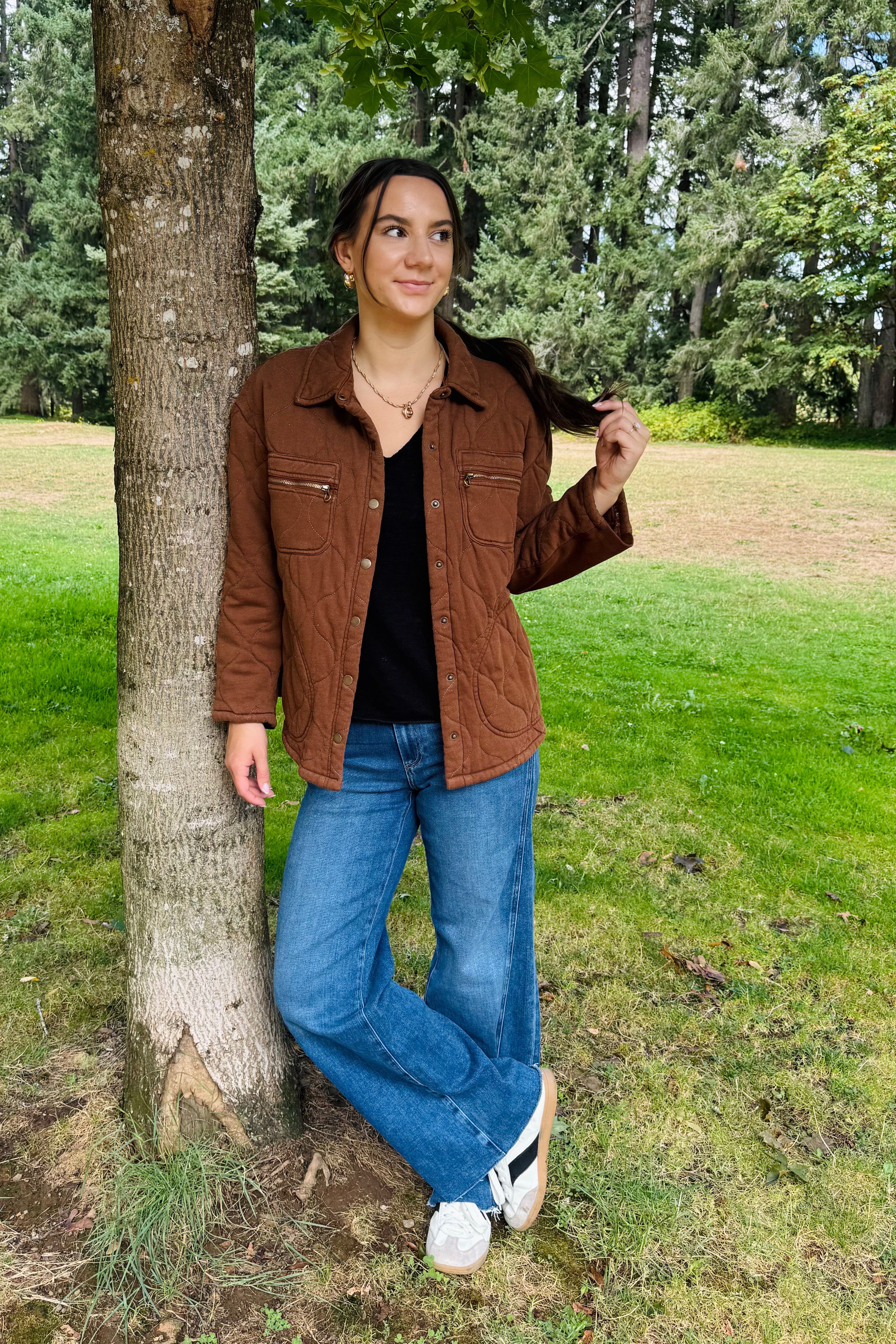 Gyasi Quilted Jacket - Rufous Pigment