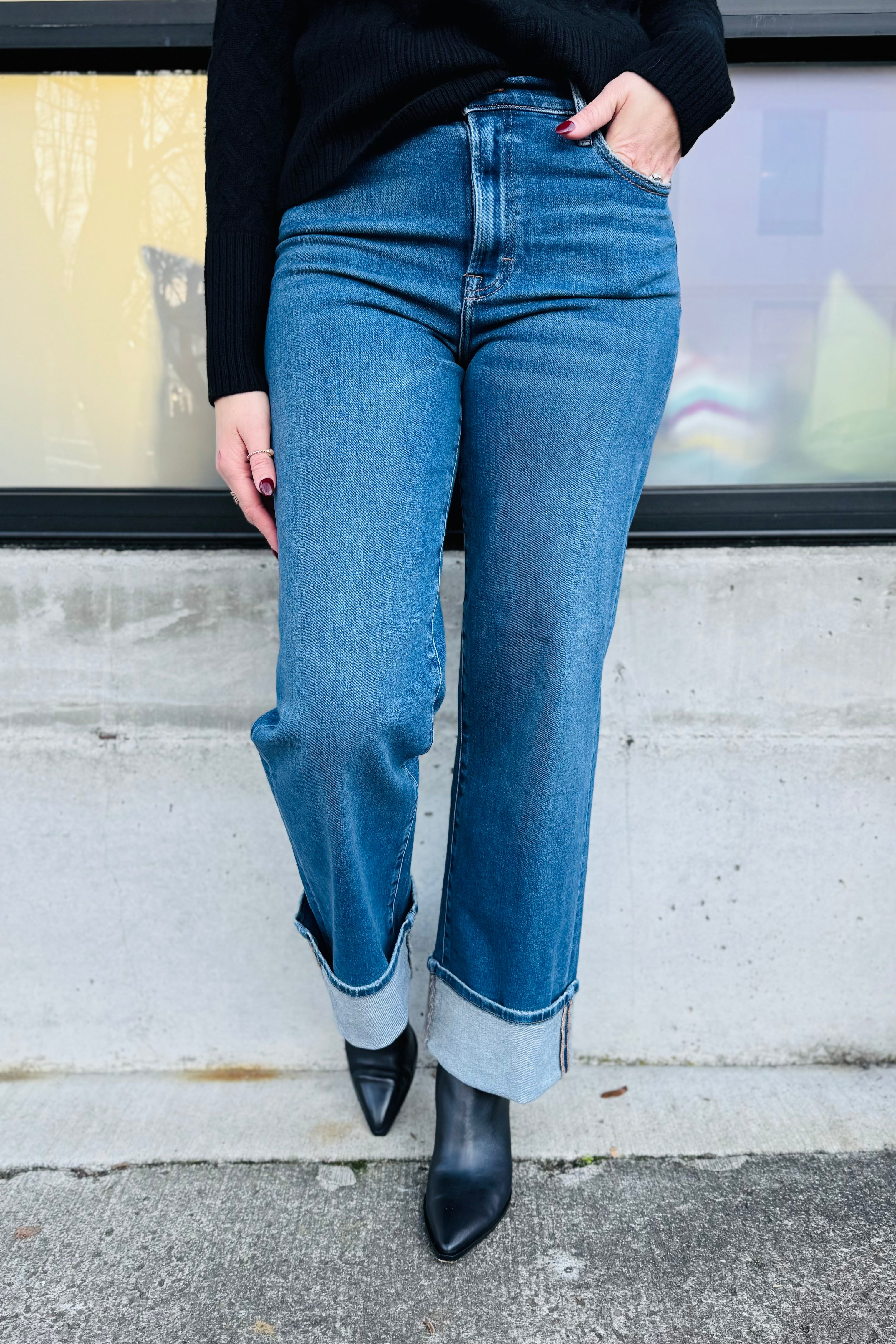 Dad Cuffed Stretch Jean