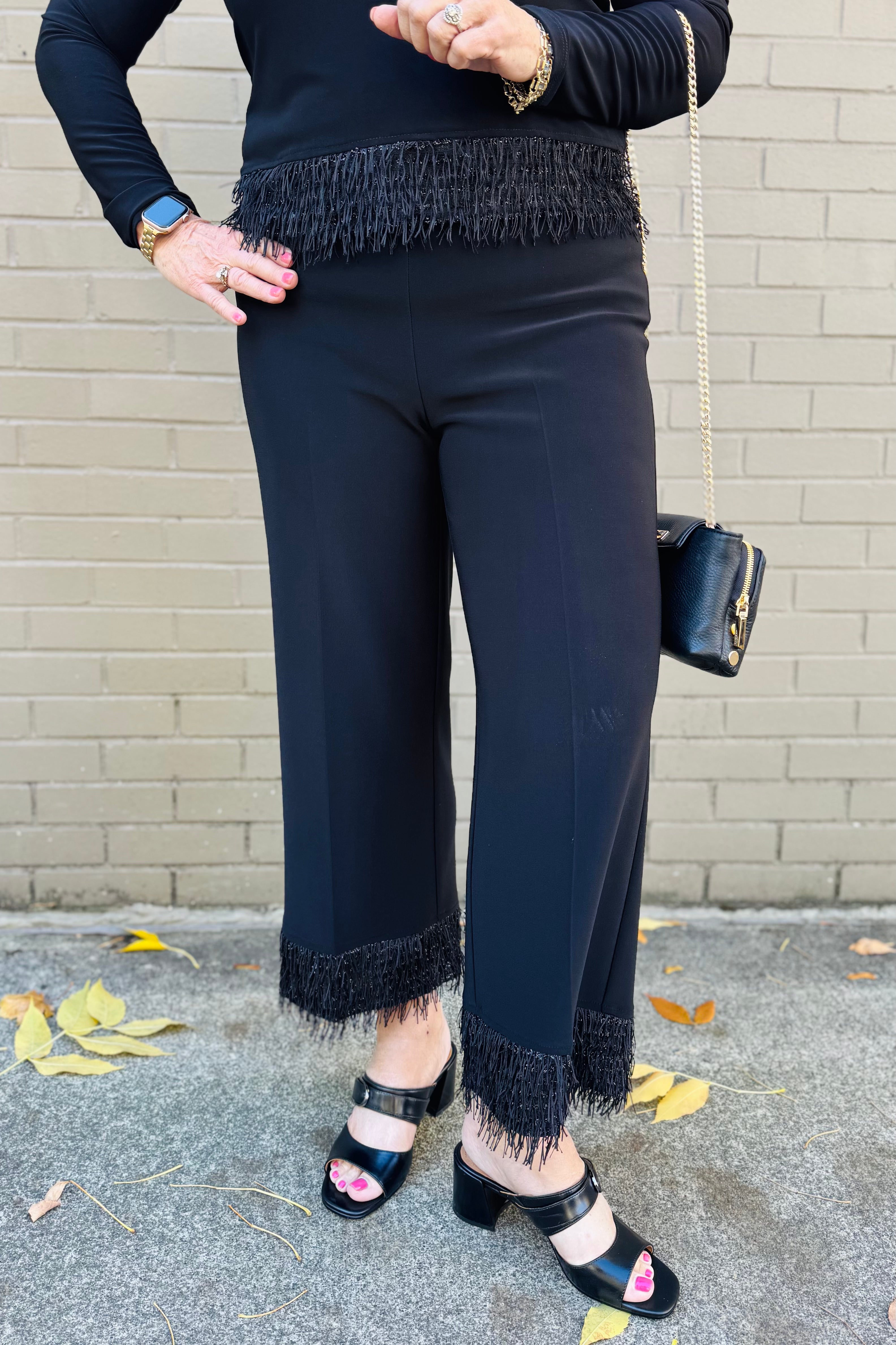 High Waisted Fringe Trouser