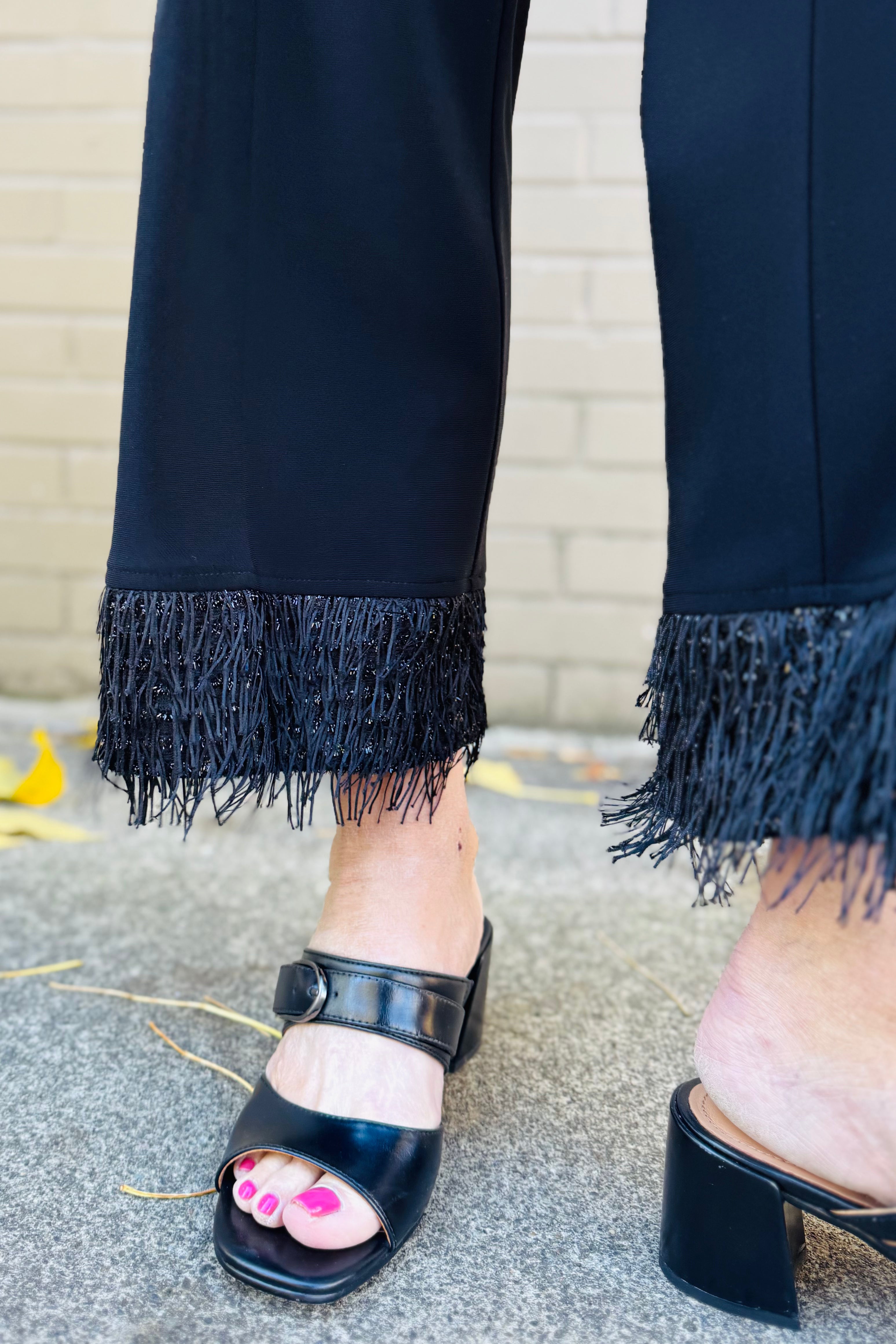 High Waisted Fringe Trouser