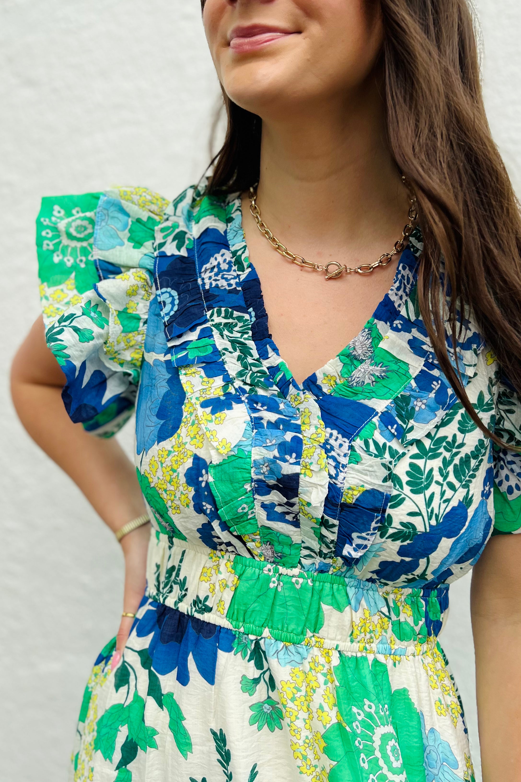 Flutter Sleeve Tiered Dress