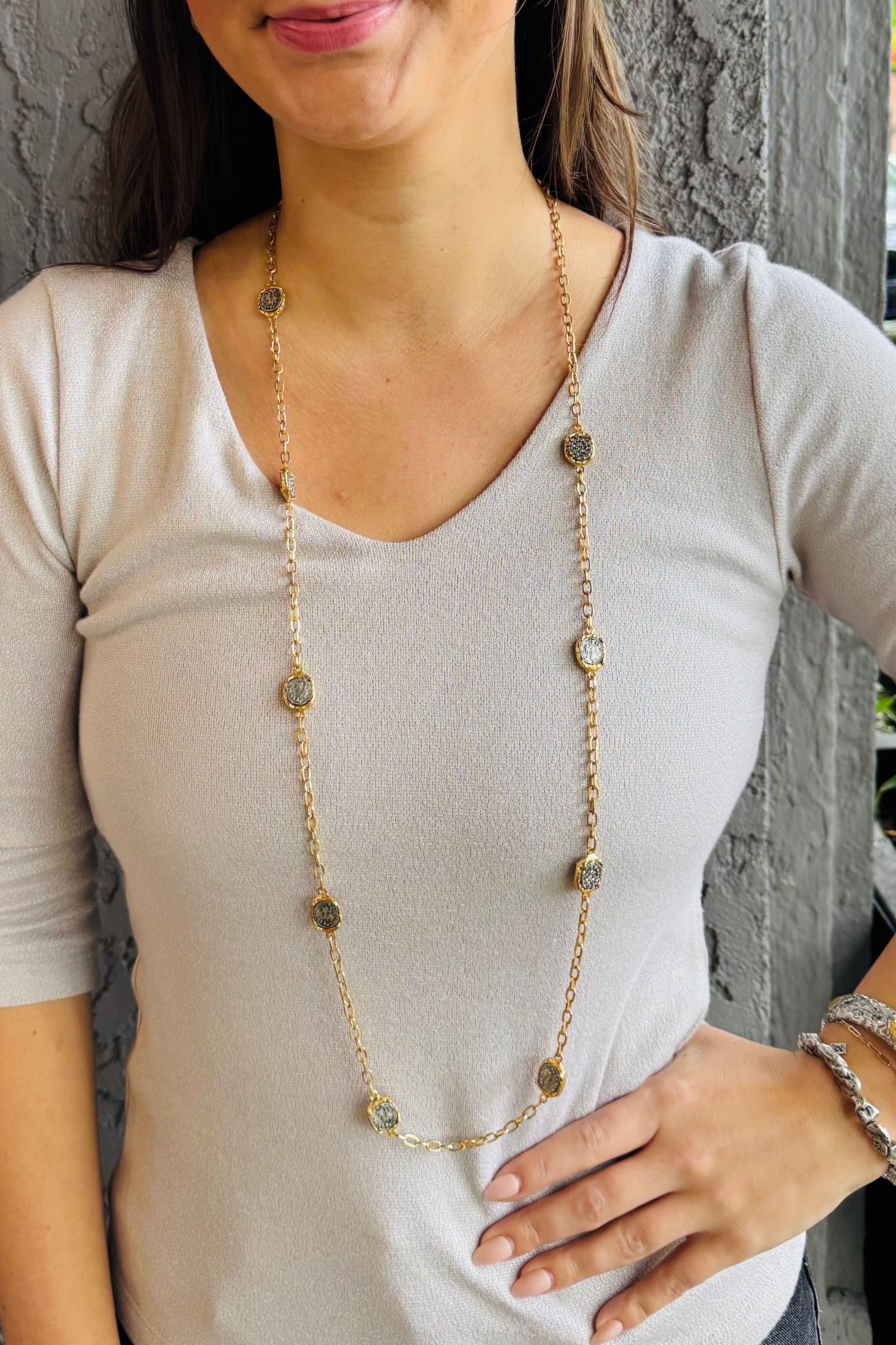 Gold Pavia & Coin Necklace
