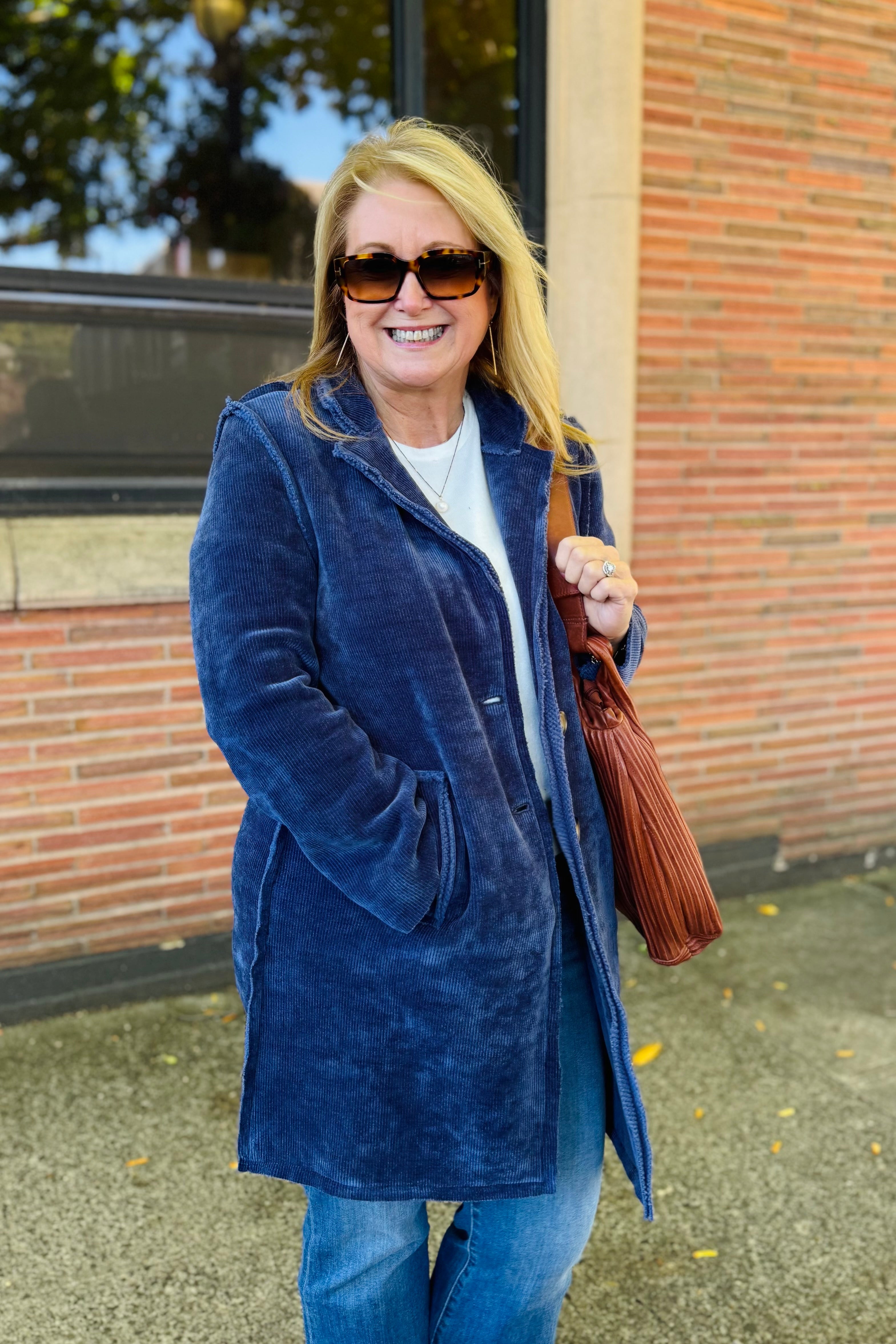 Cozy Corduroy Mid Length Jacket
