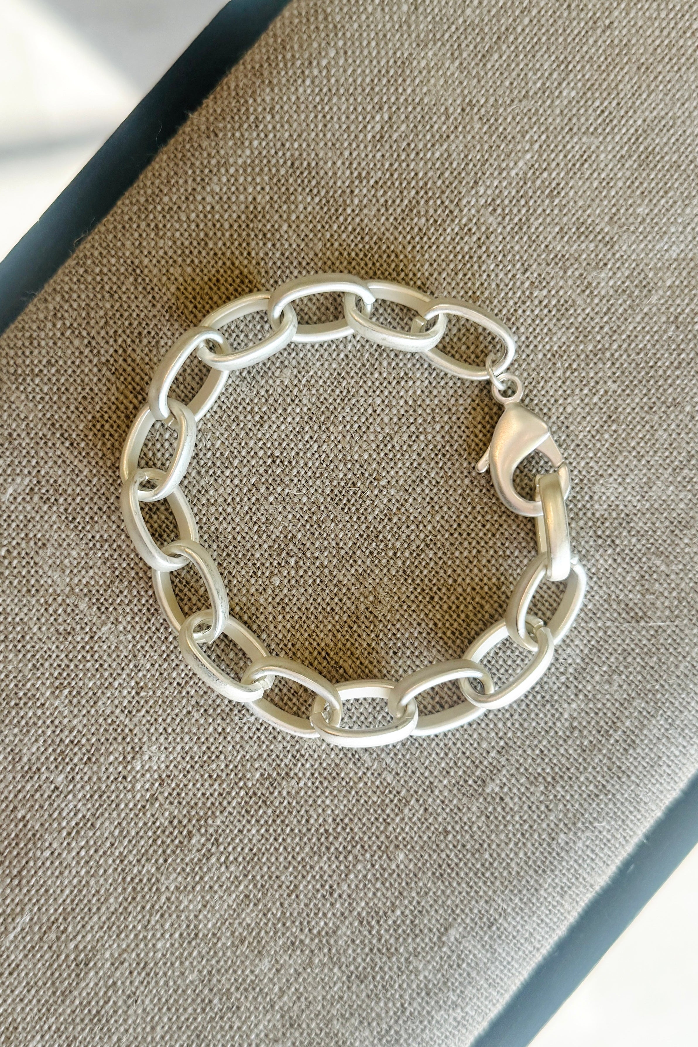 Matte Silver Chunky Bracelet