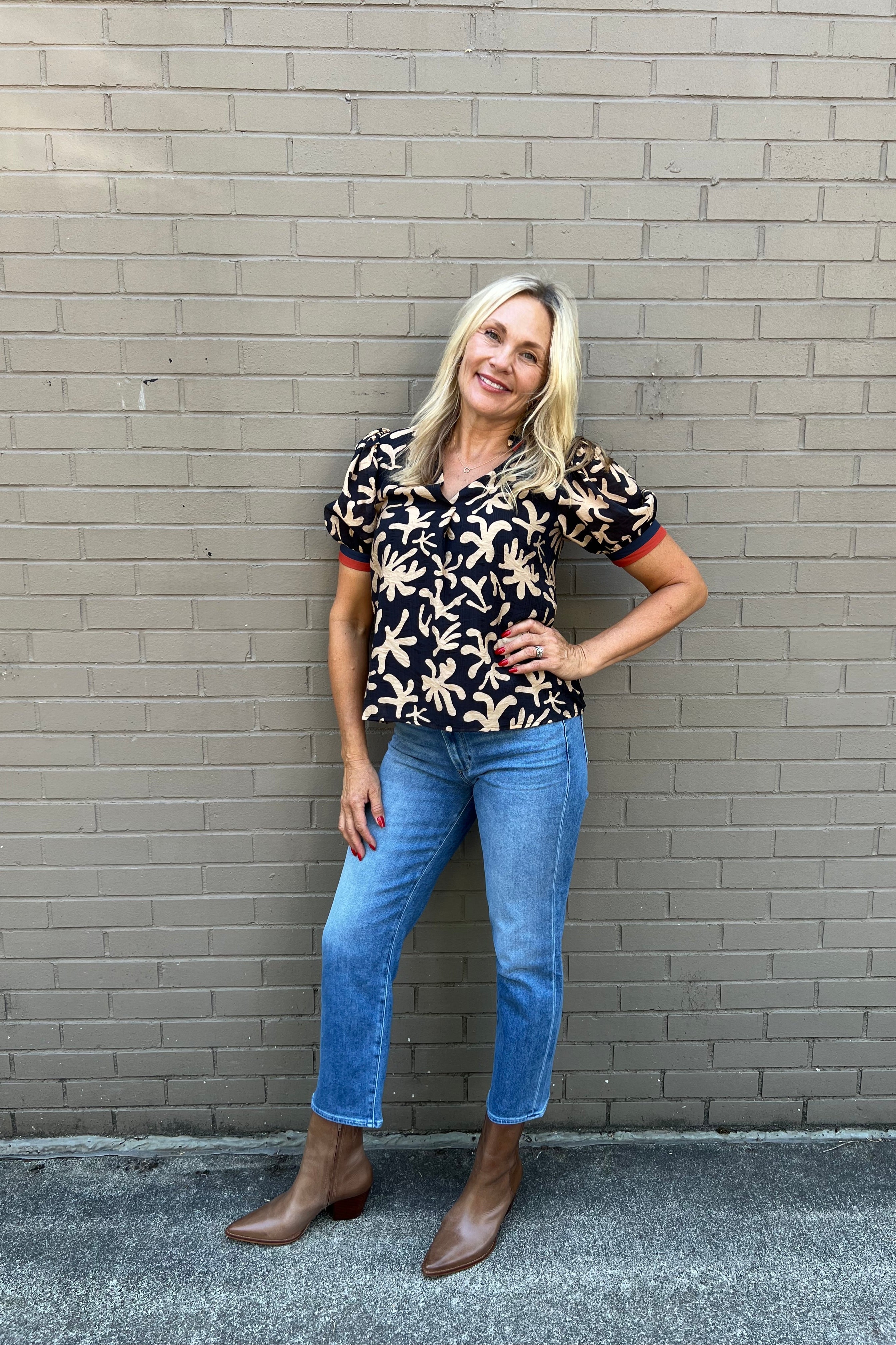 Short Sleeve Print Top
