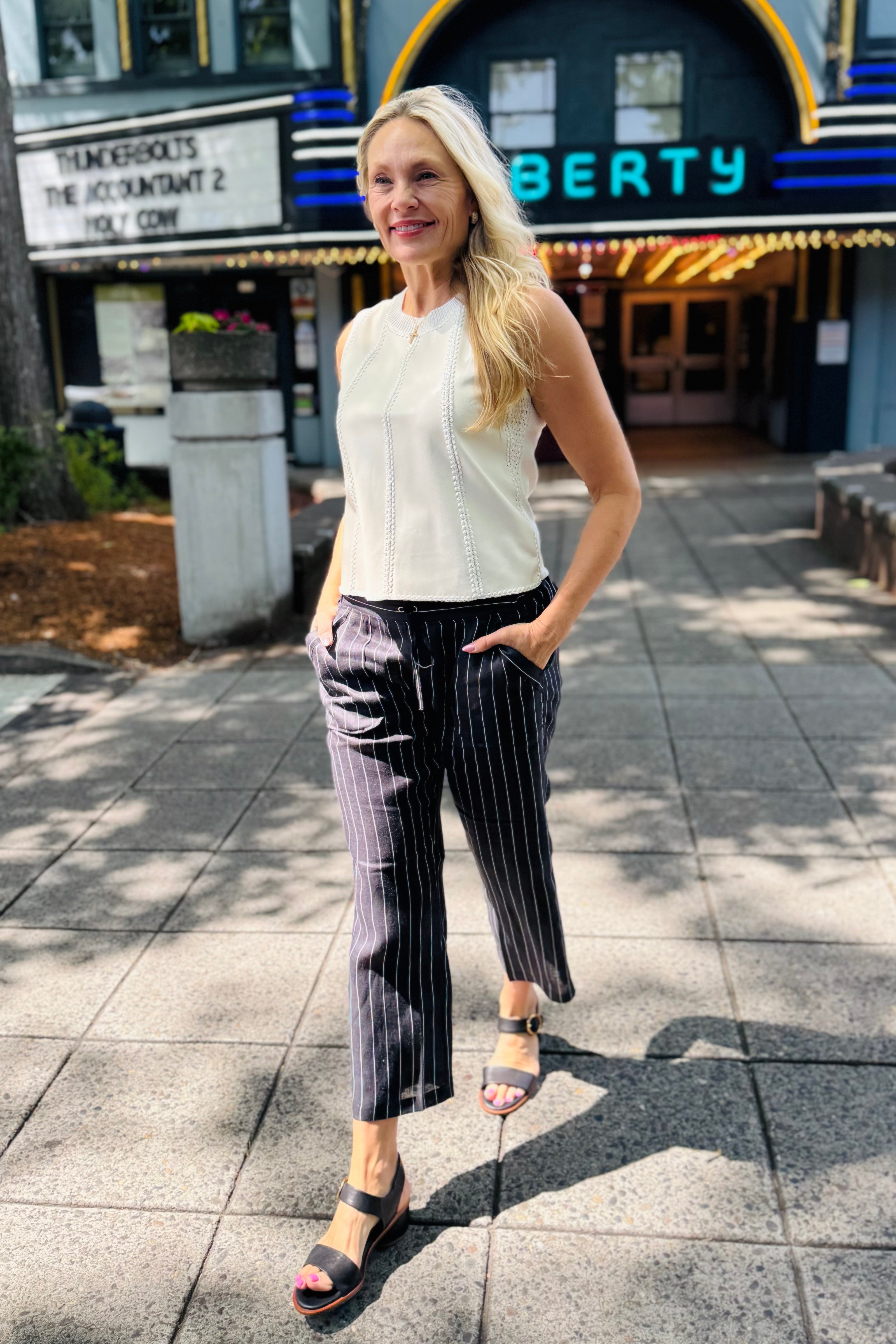 Striped Cropped Pant