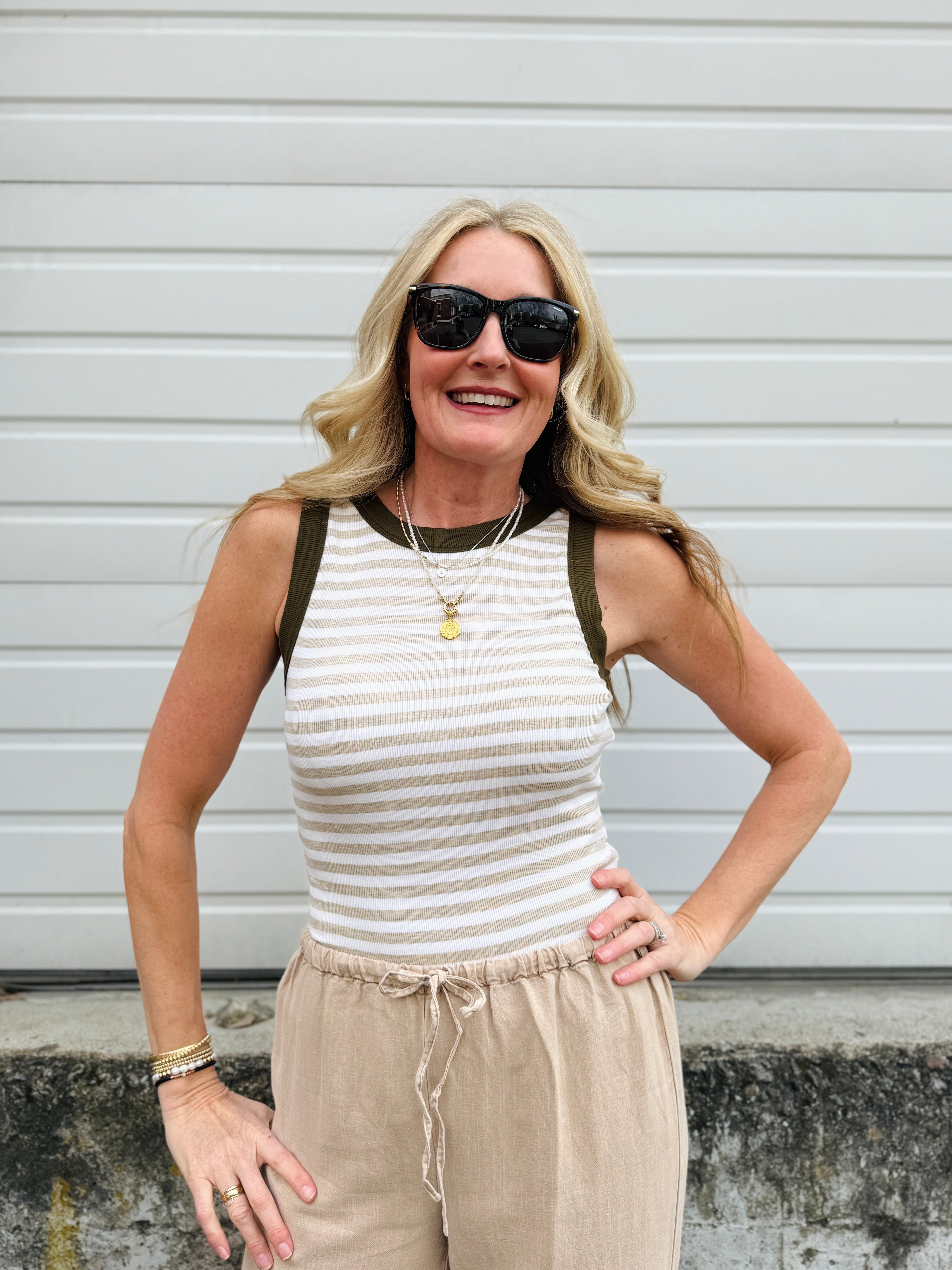 Gina Ringer Tank-Oatmeal