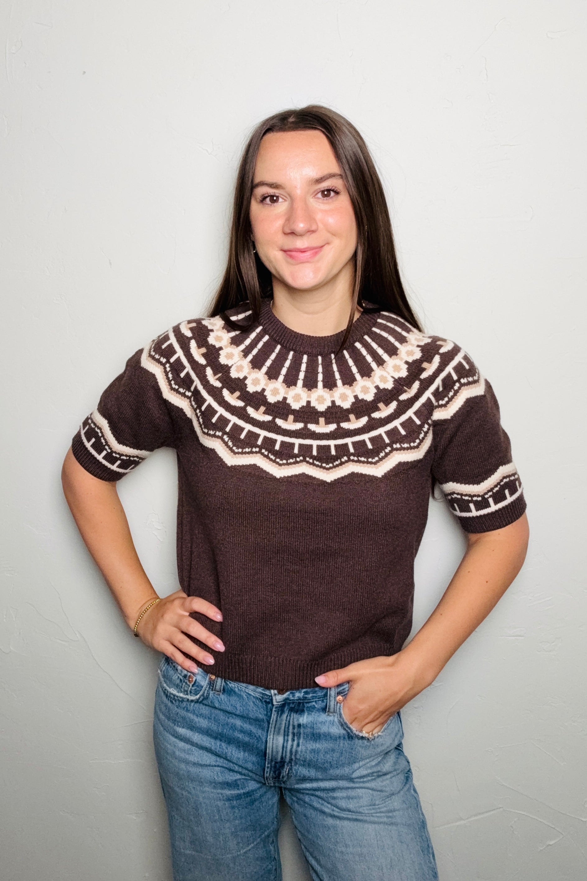 Short Sleeve Pattern Sweater