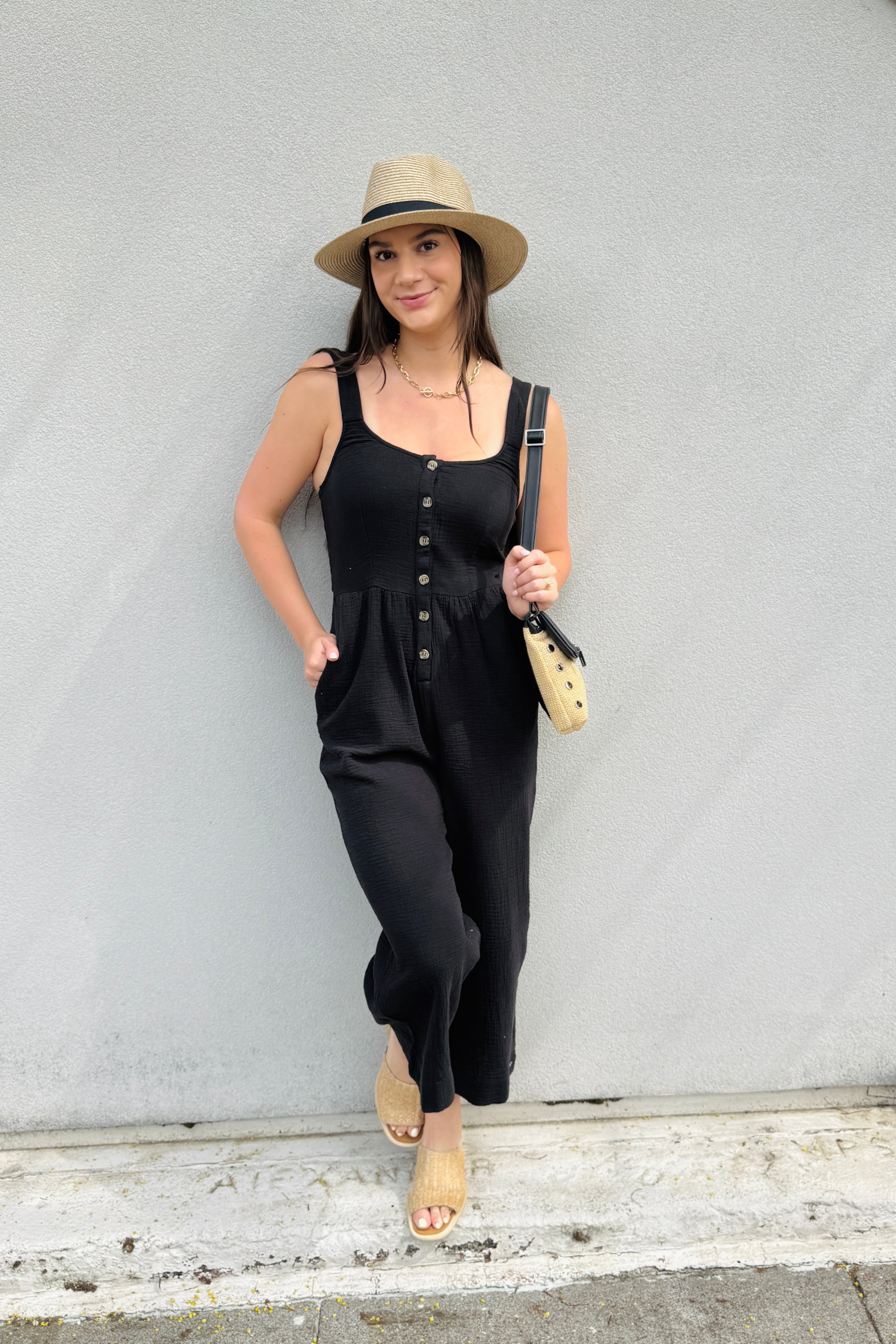 Smocked Back Jumpsuit