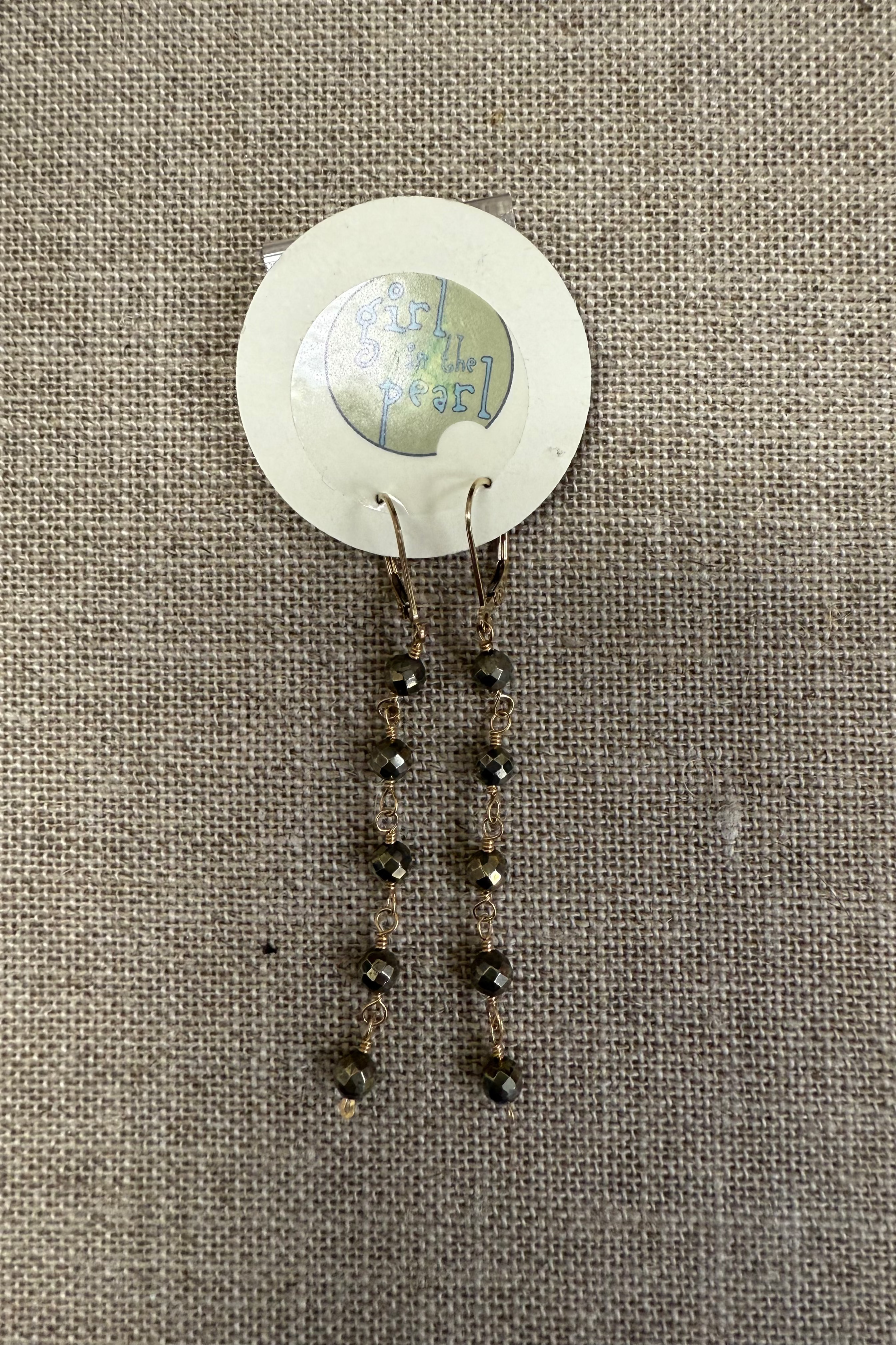 14K Gold and Pyrite Earrings