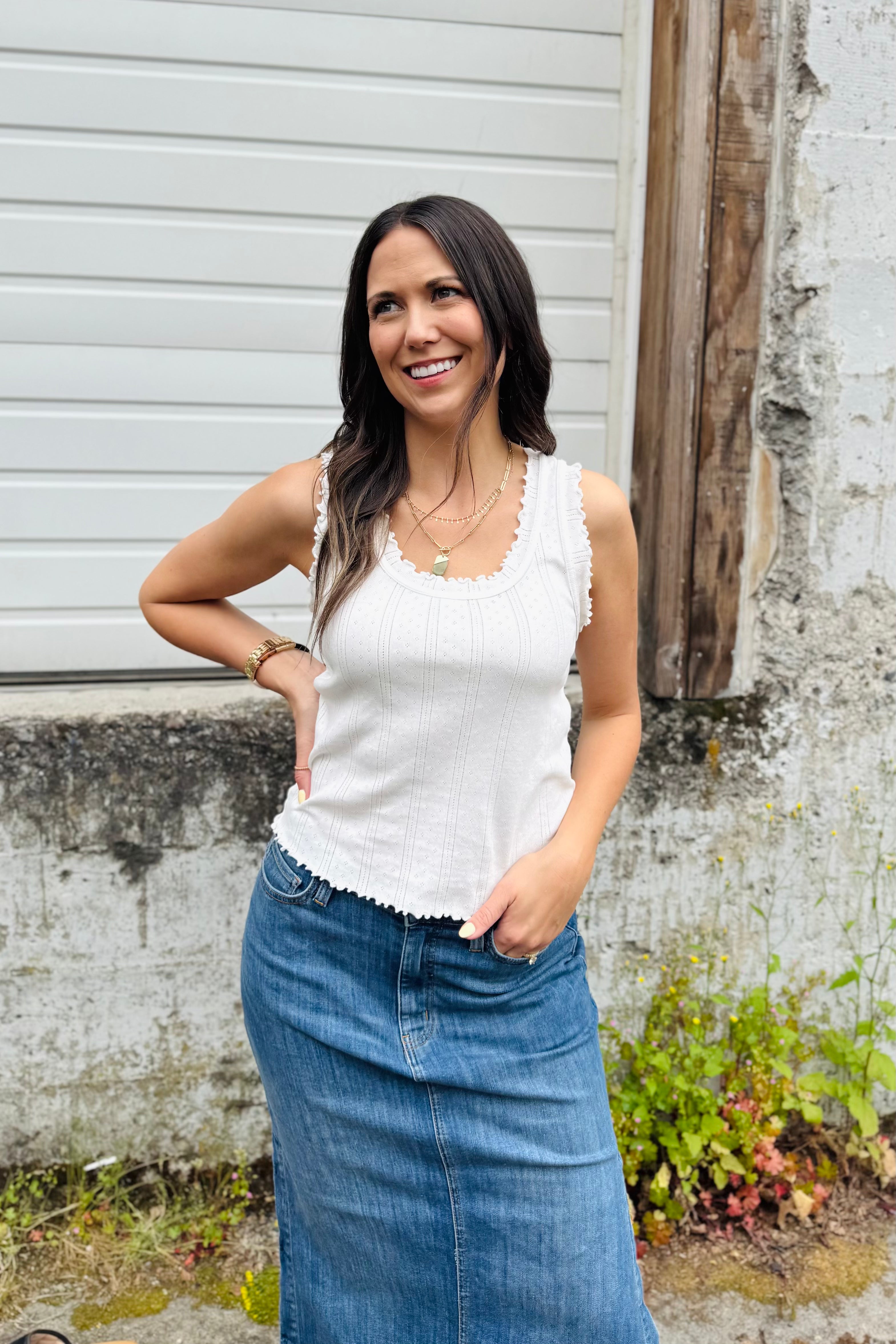 Pointelle Rib Ella Tank