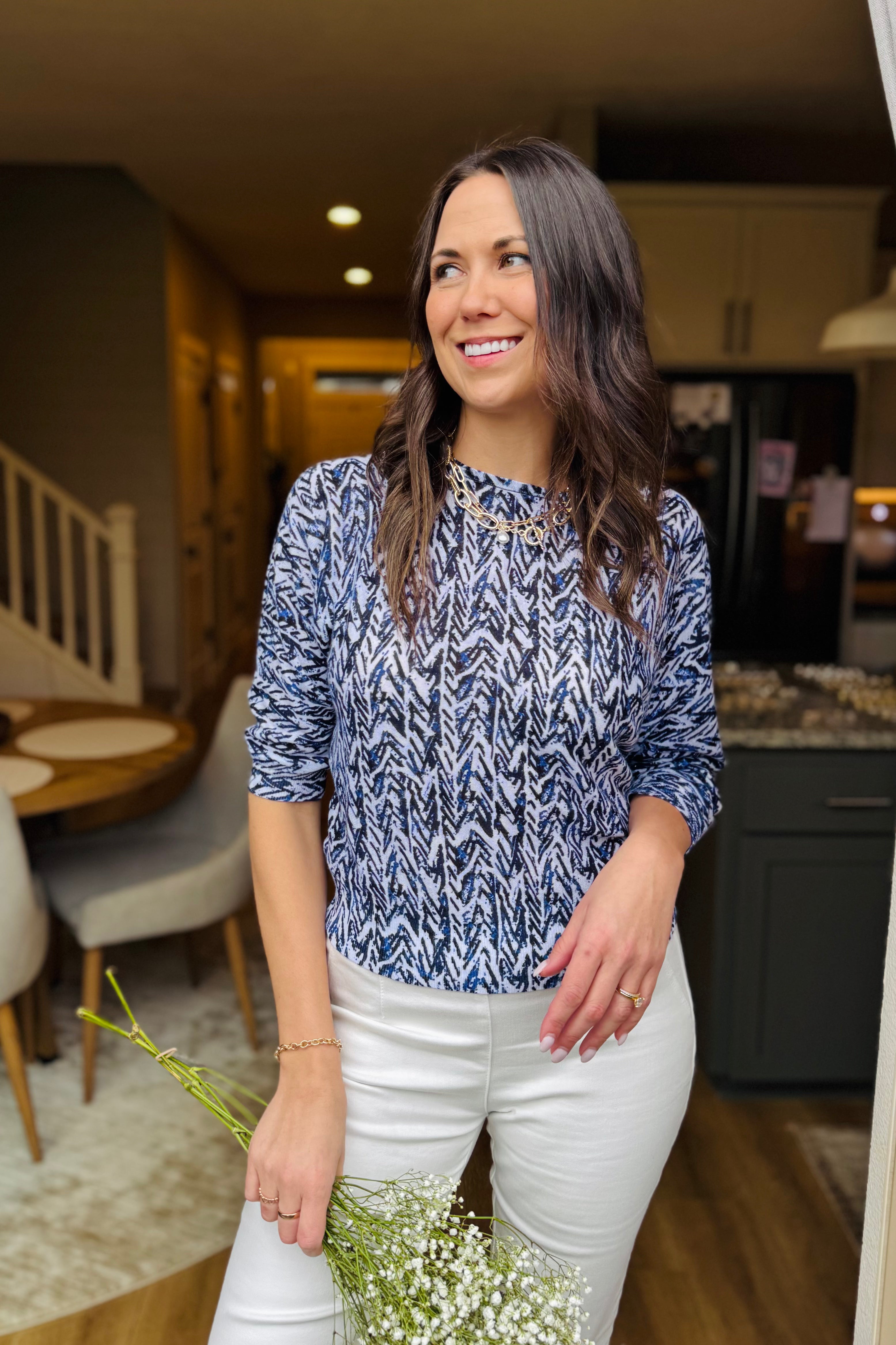 Indigo Crosshatch Sweater