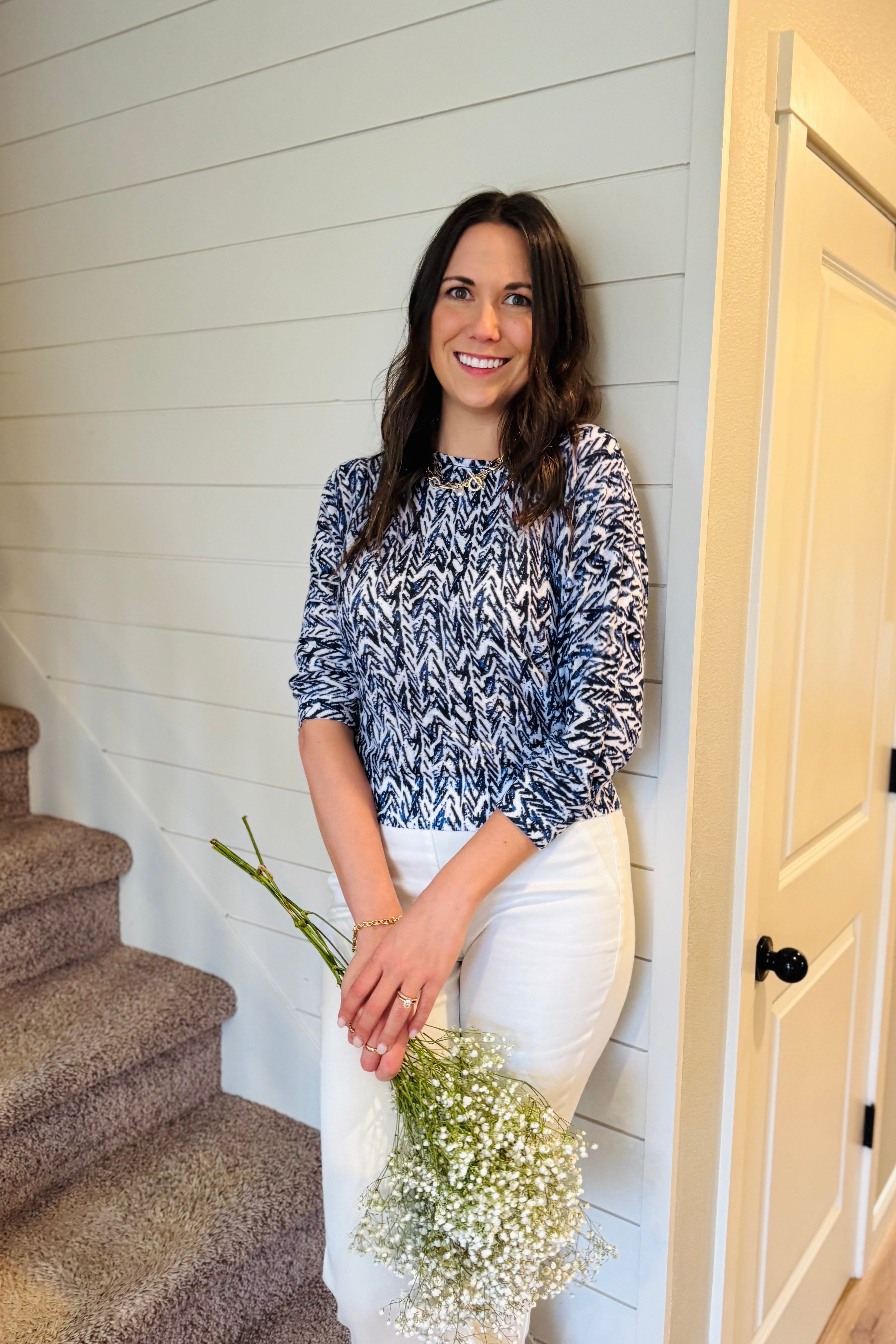 Indigo Crosshatch Sweater