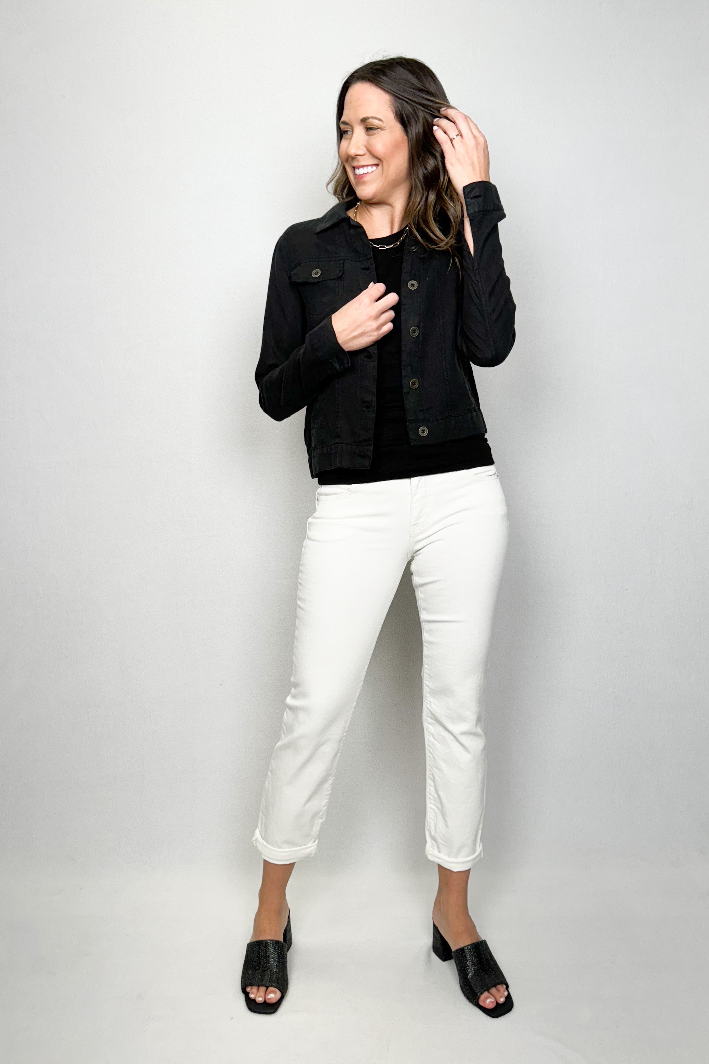 Jean Trucker Jacket Black