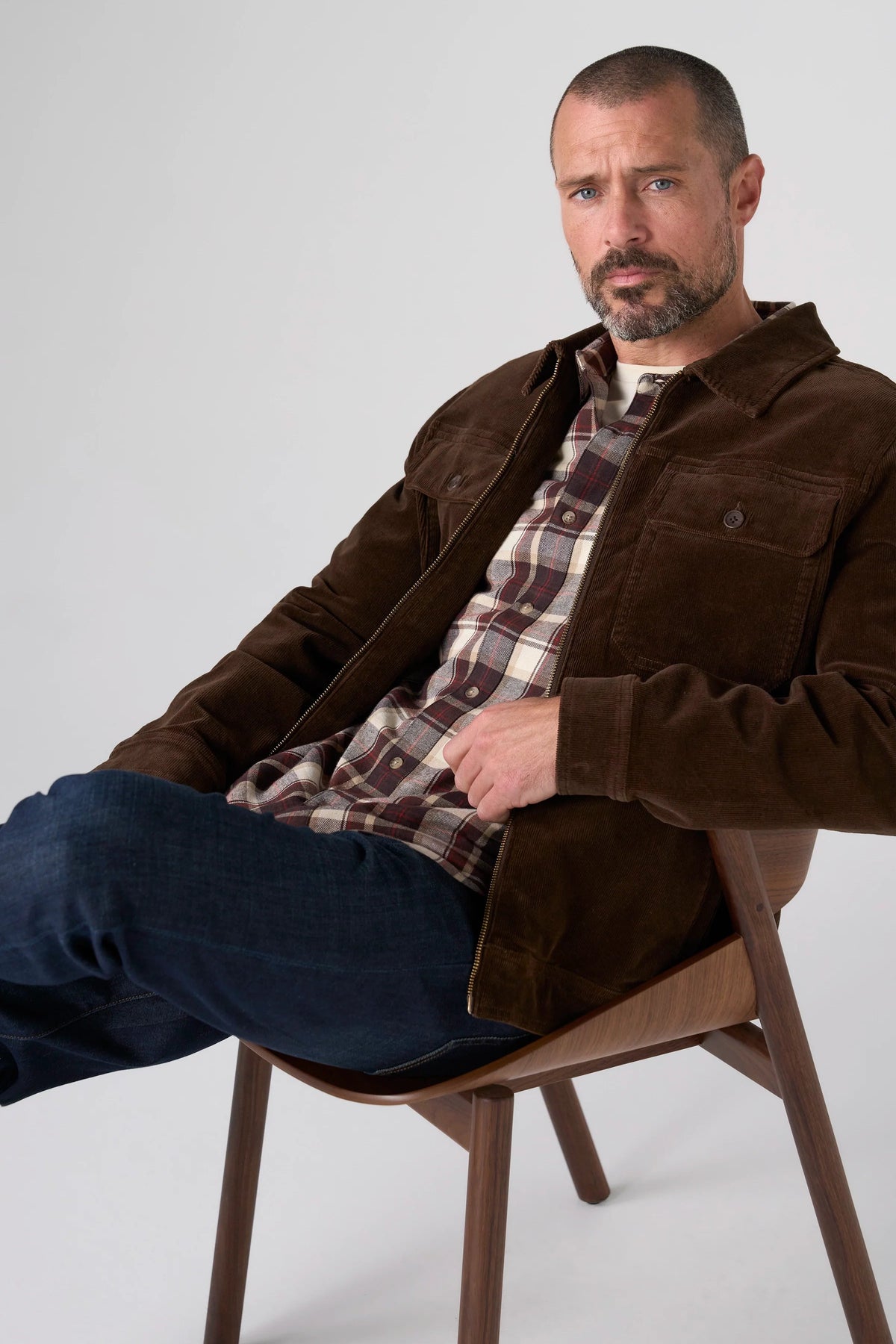 2 Way Zip Jacket - Brown