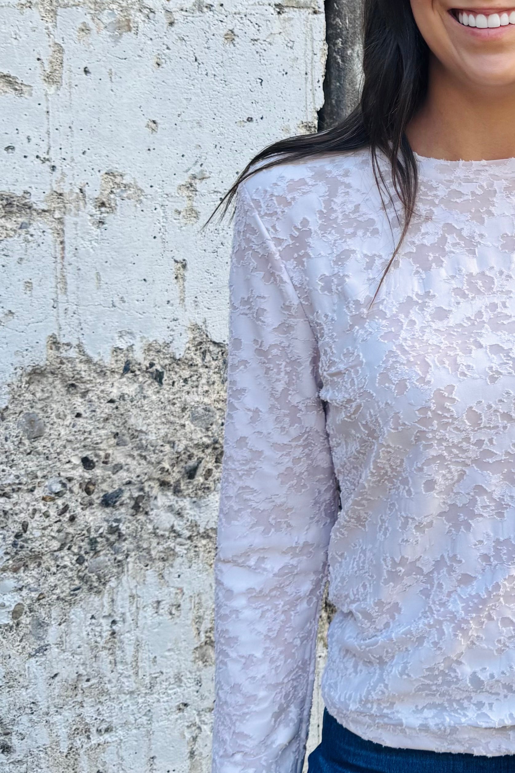 Long Sleeve Knit Tee - Pale | Dylan - view 2
